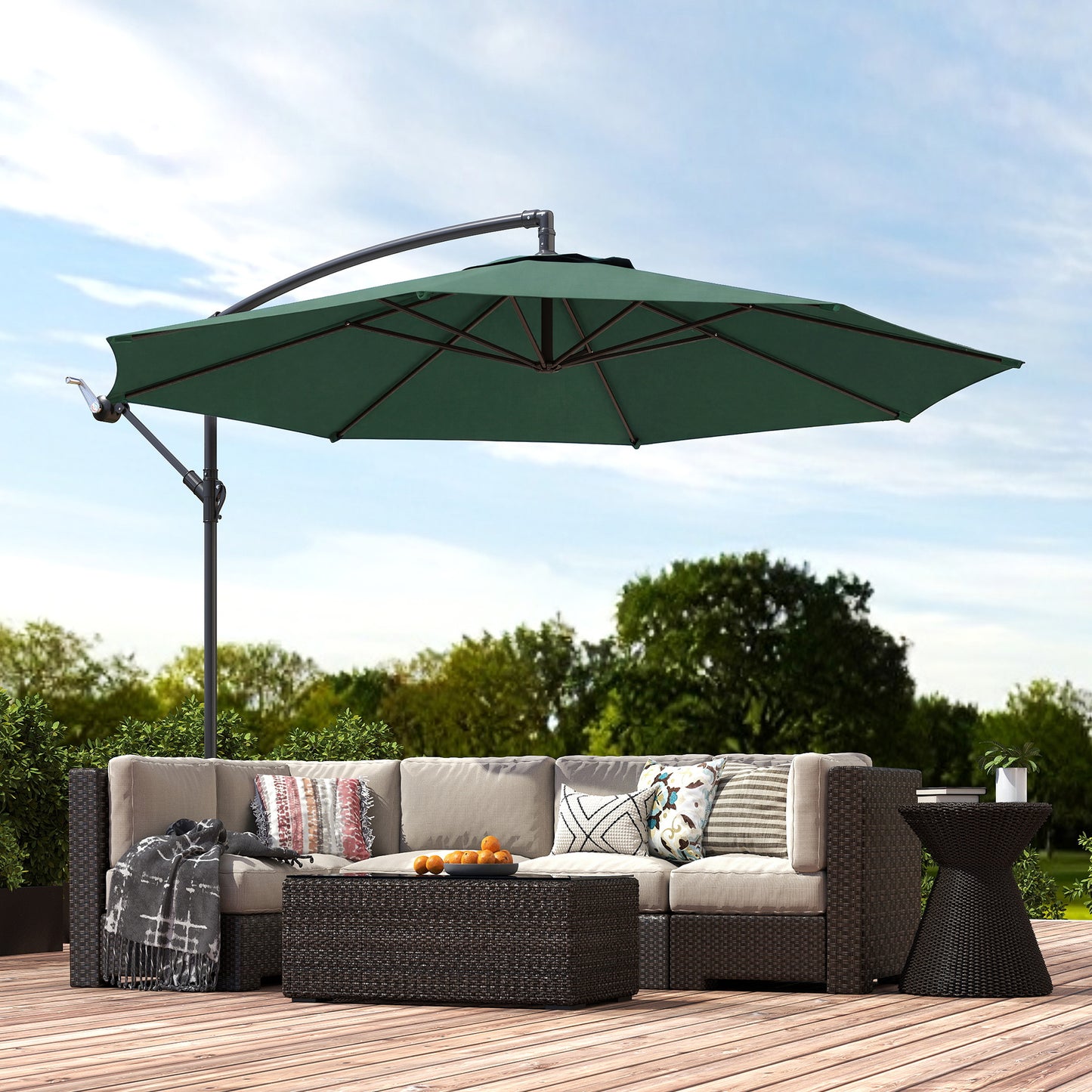 3 m Overhanging Cantilever Parasol, with Cross Base