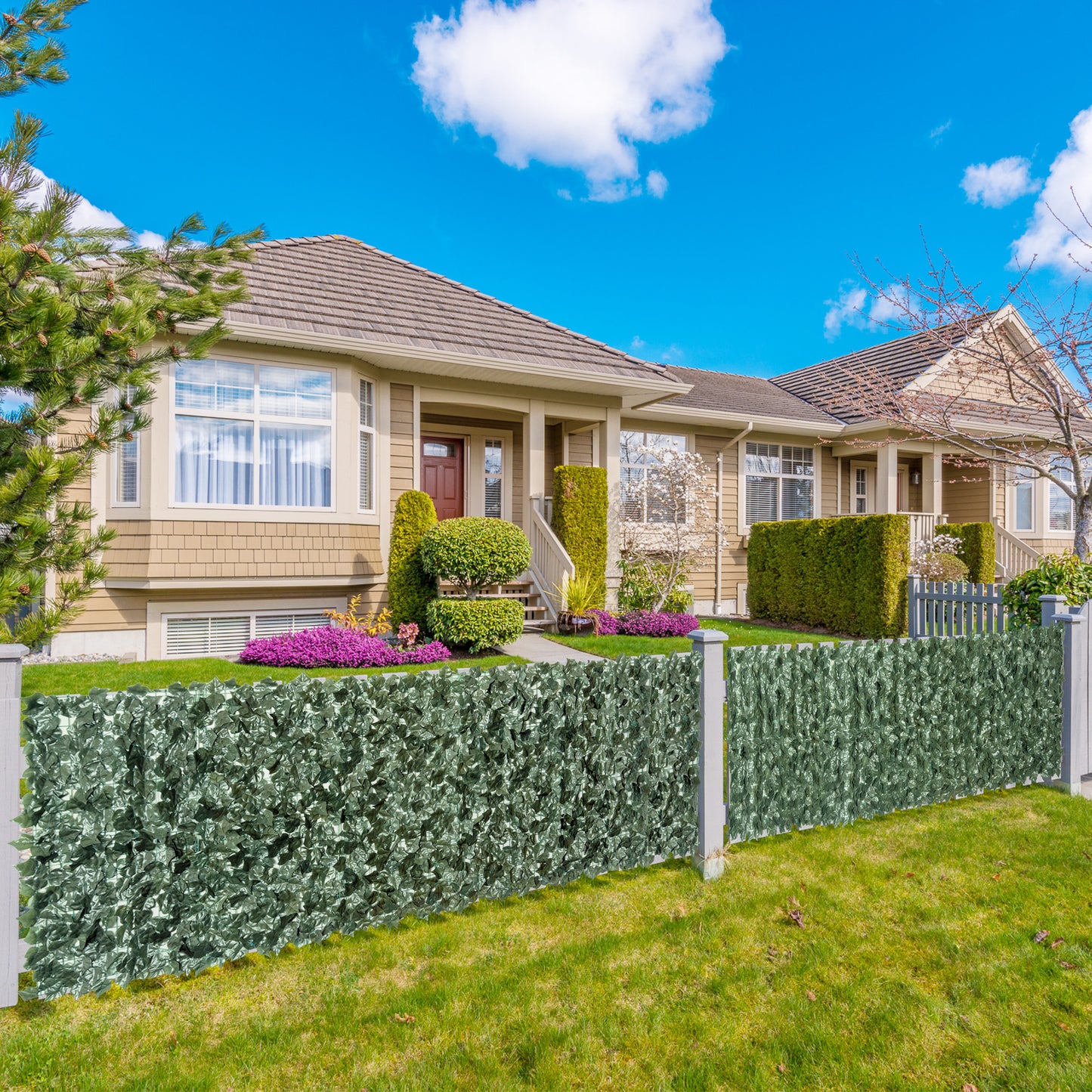 1-Piece Artificial Leaf Hedge Screen Privacy Fence Panel (1)