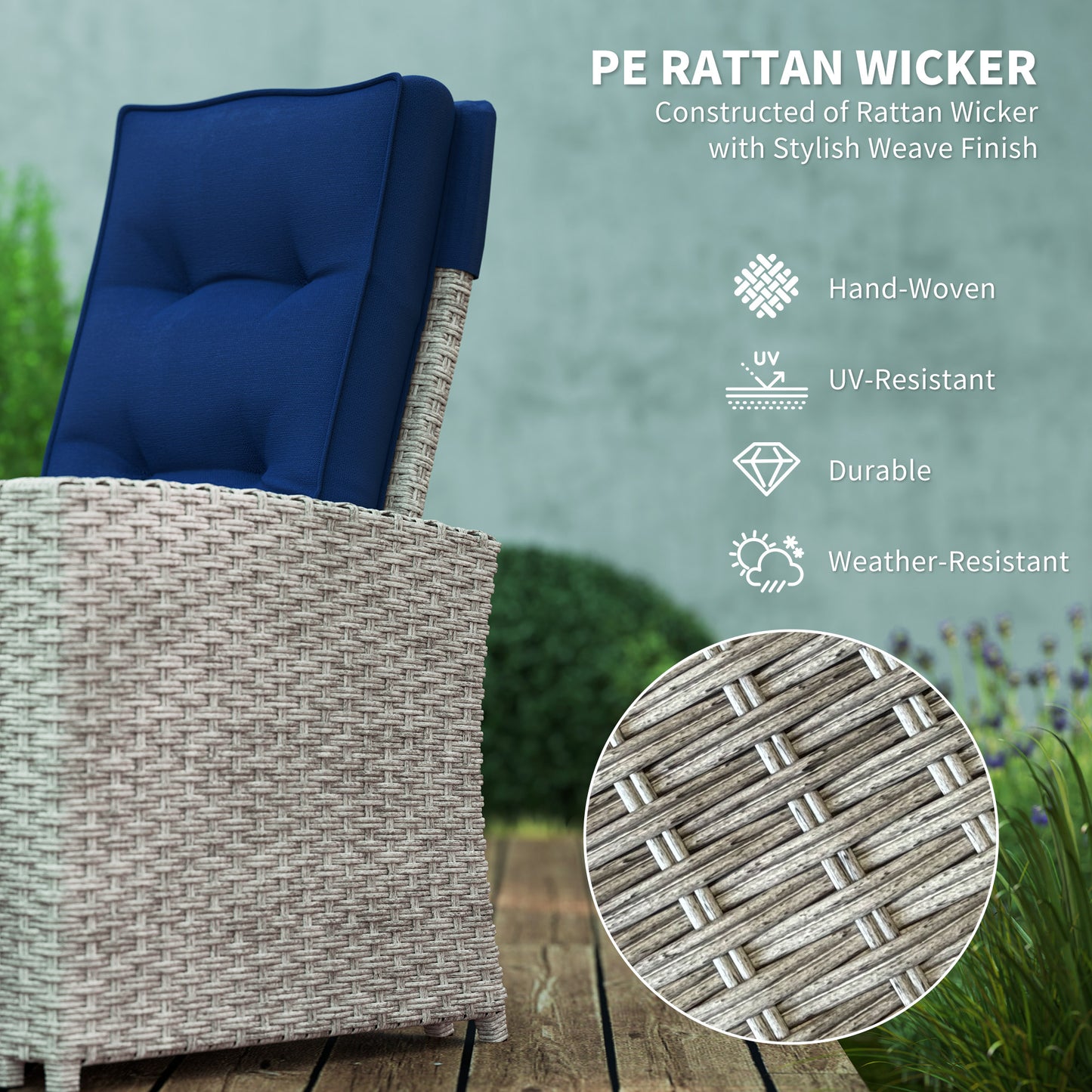 4 Piece Rattan Garden Furniture Set Outdoor Sofa Sectional Set