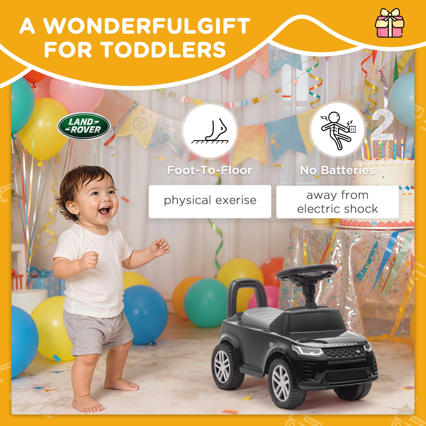 Land Rover Licensed Toddler Ride on Car with Horn, Engine Sounds