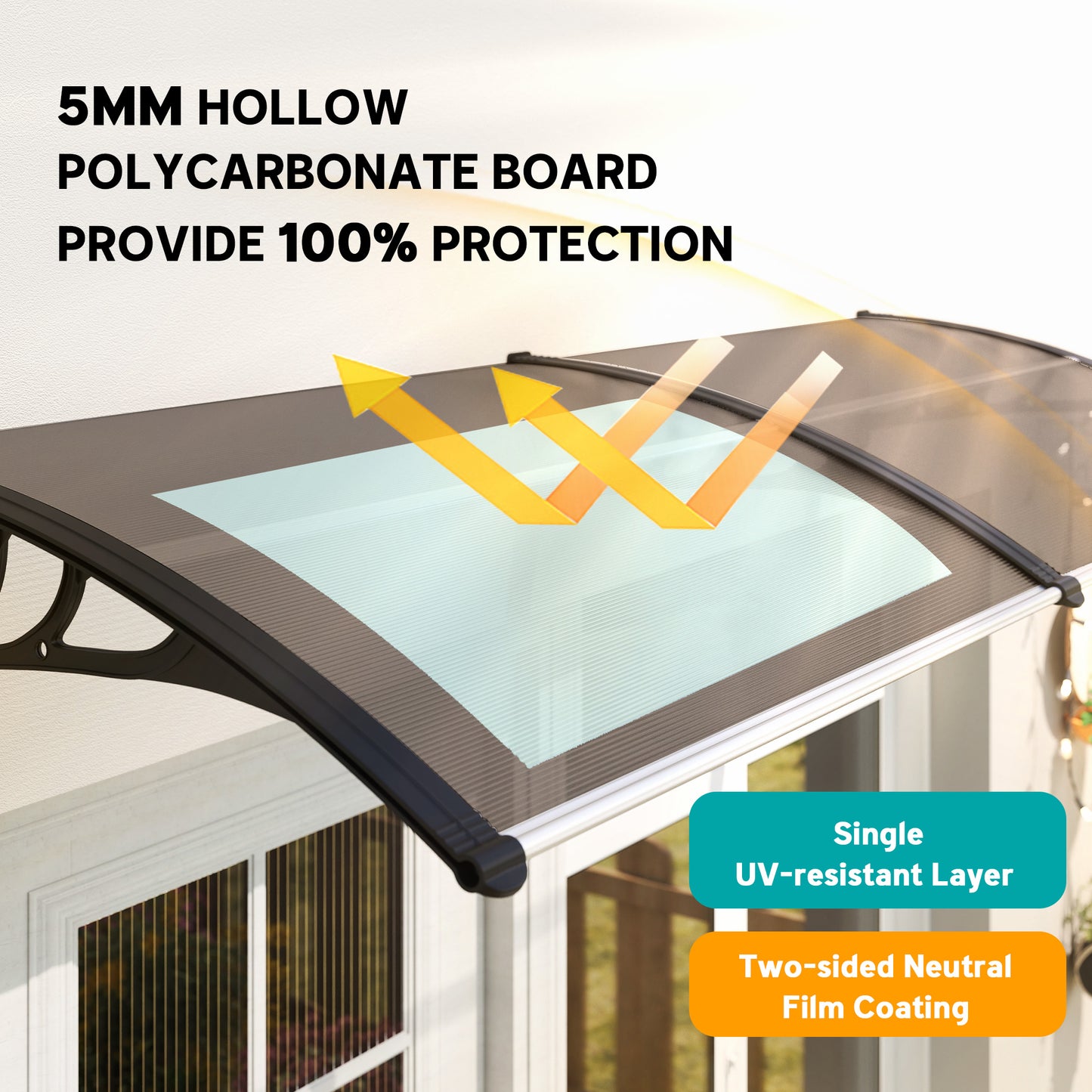 Front Door Canopy, Waterproof Outdoor Awning