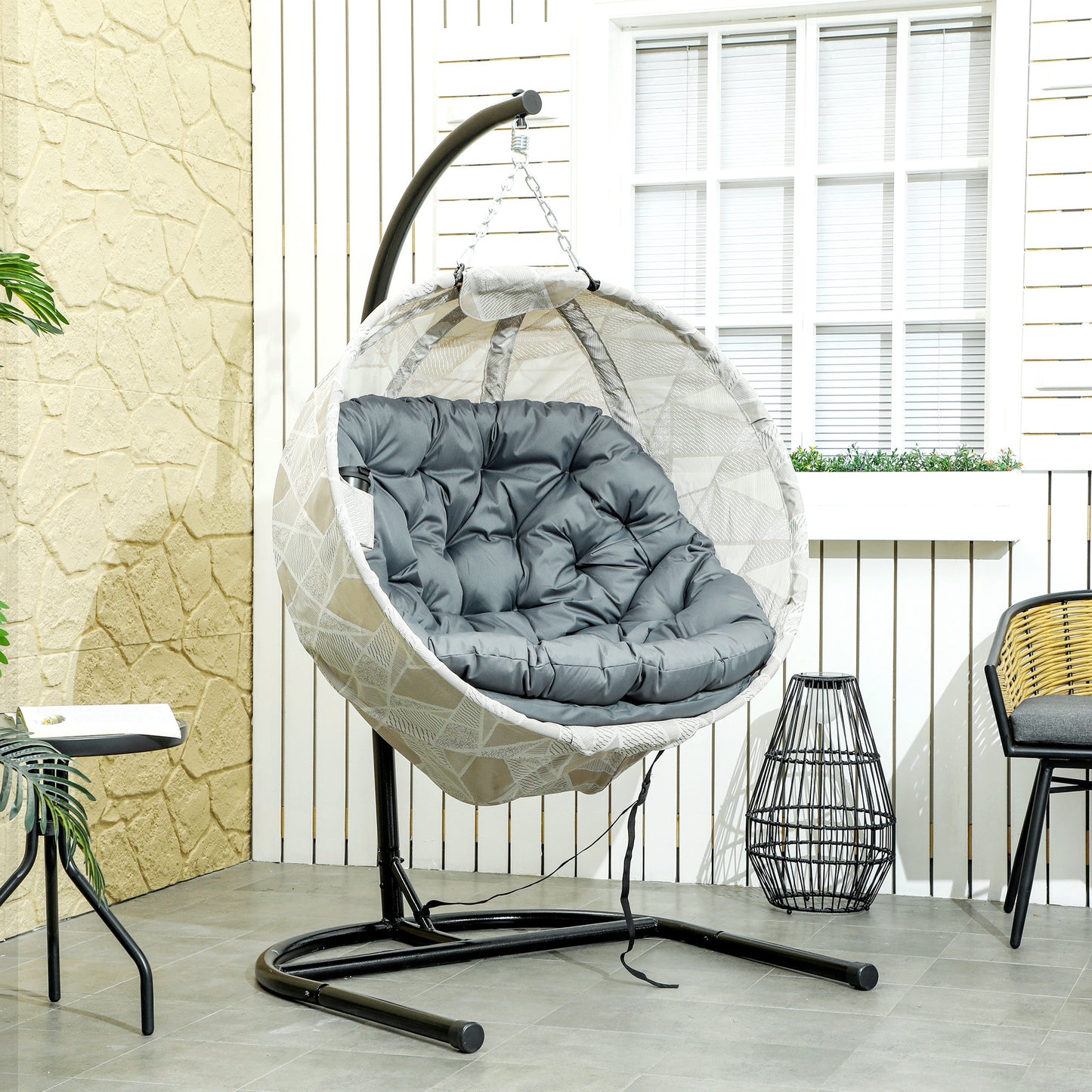 Hanging Egg Chair Outdoor Indoor Garden Swing Chair (2)