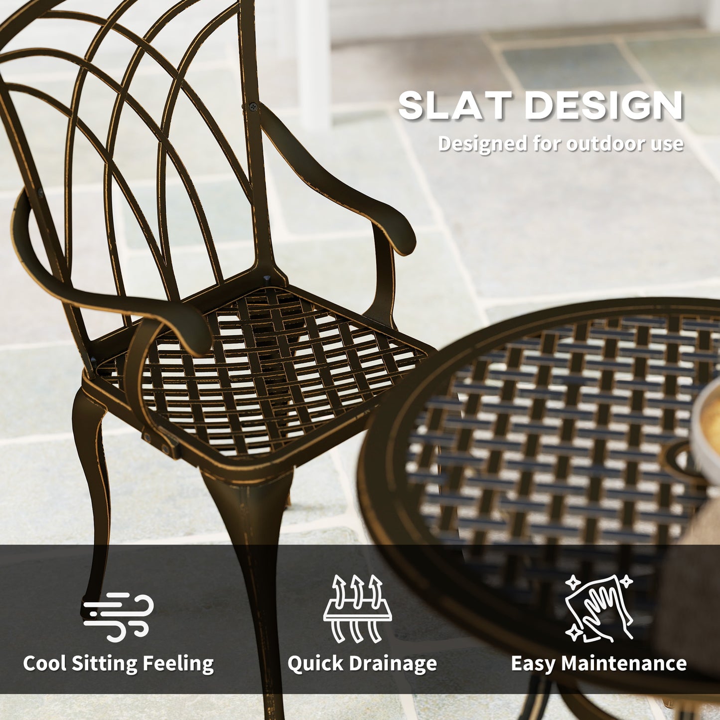 5 Pieces Garden Dining Set for 4