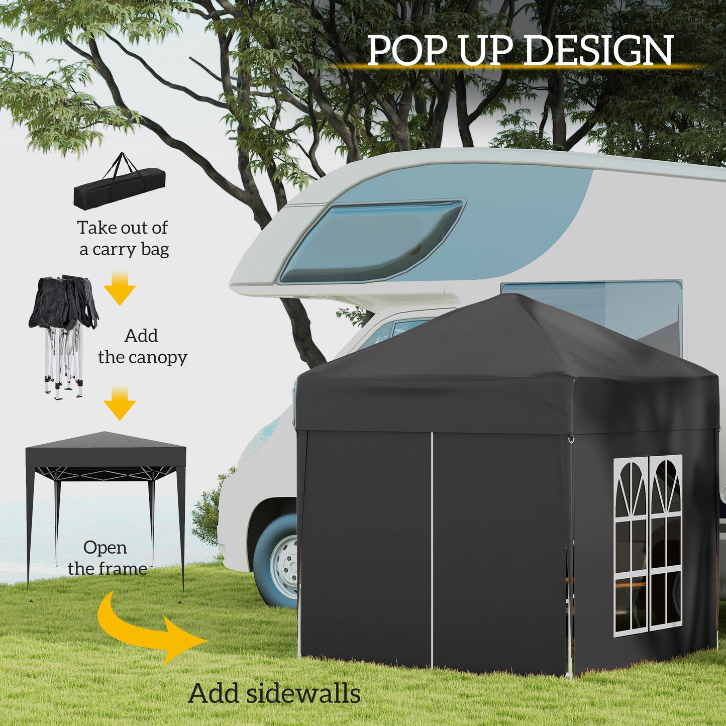 2 x 2 m Garden Pop Up Gazebo, Wedding Party Tent Marquee