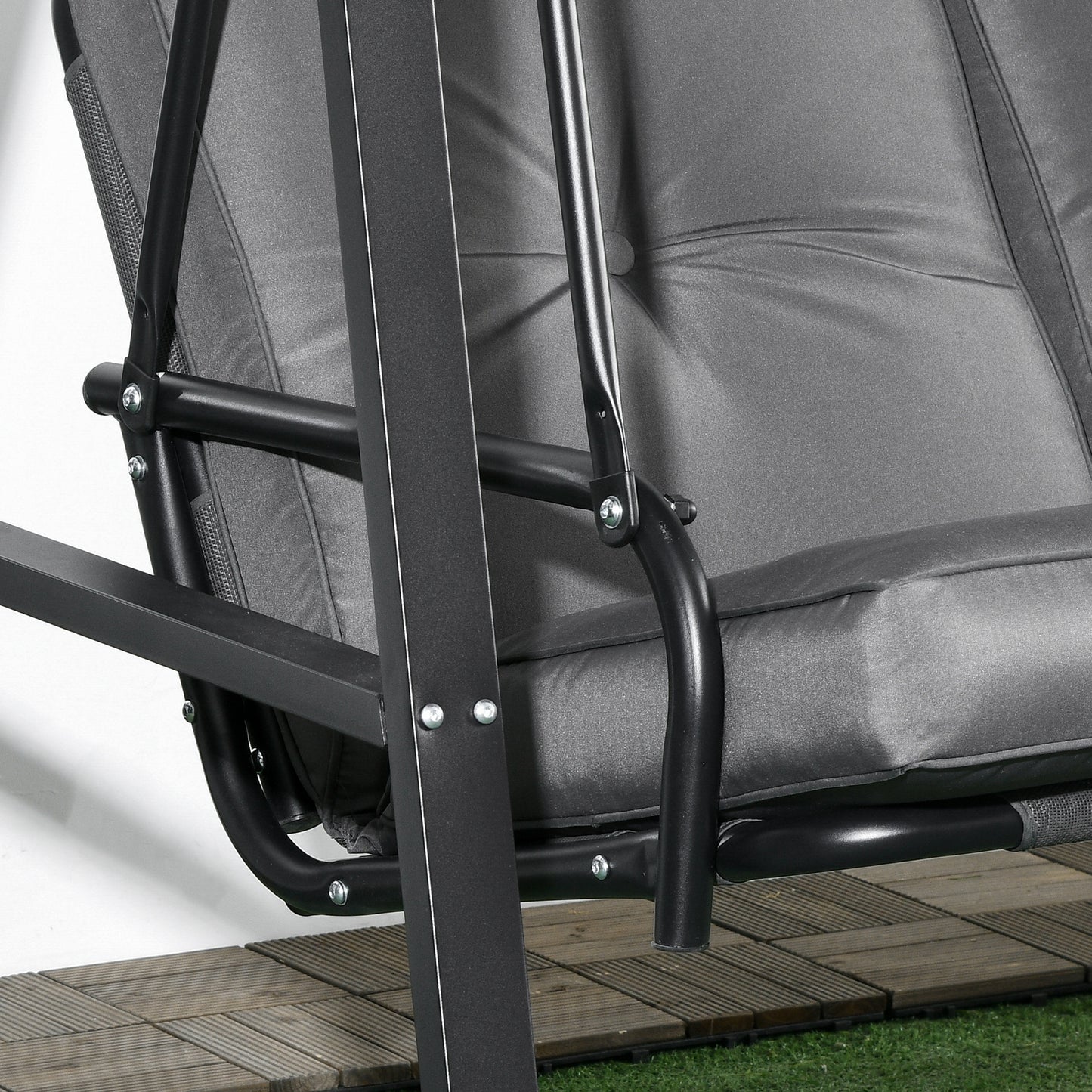 Two-Seater Garden Swing Bench, with Adjustable Canopy