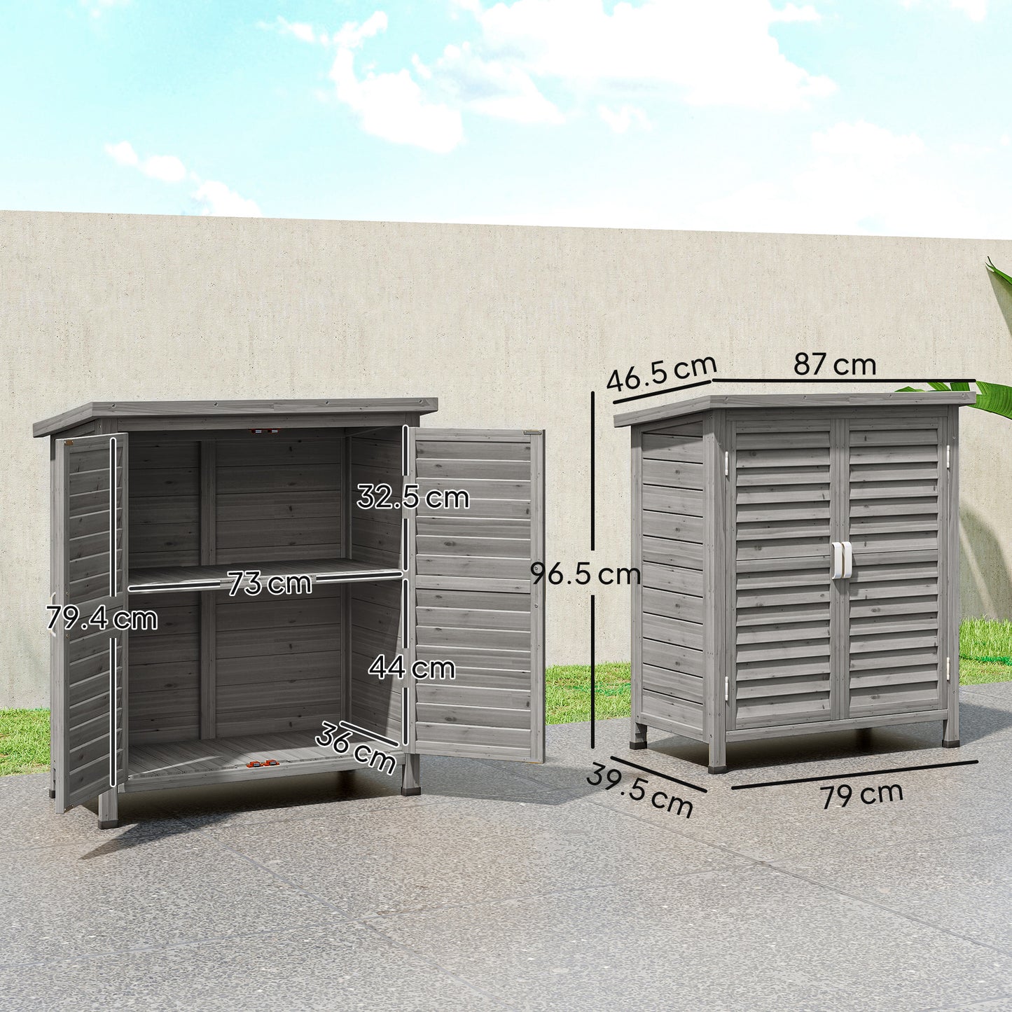 Garden Shed Wooden Garden Storage Shed 2 Door Unit Solid Fir Wood