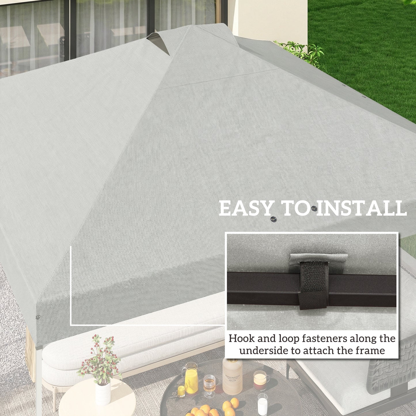 Gazebo Roof Replacement UV50+ Waterproof Pop Up Canopy Cover