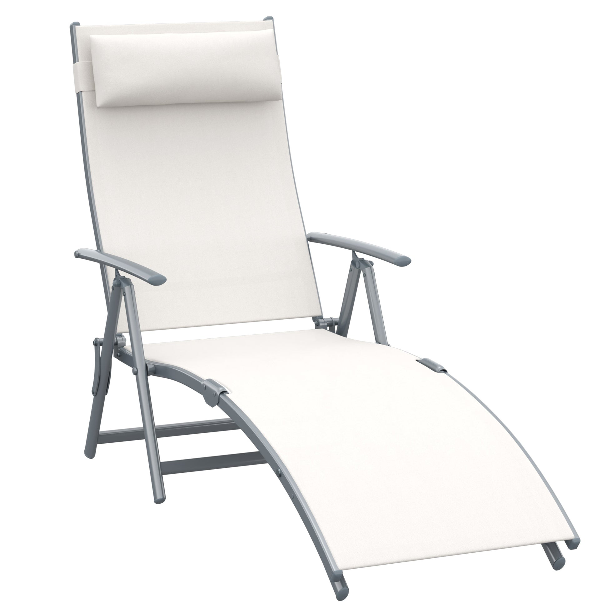 Sun Lounger Steel Frame Outdoor Folding Chaise Texteline Lounge (2)