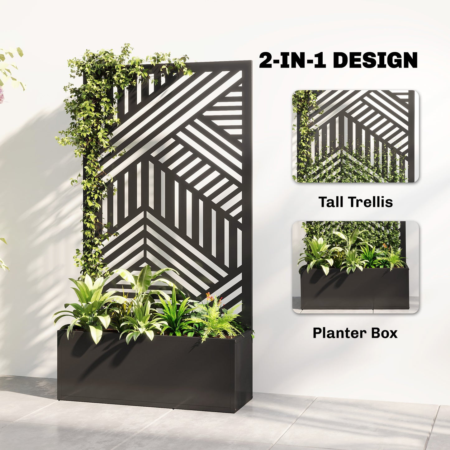 Metal Garden Bed for Garden with Trellis (3)