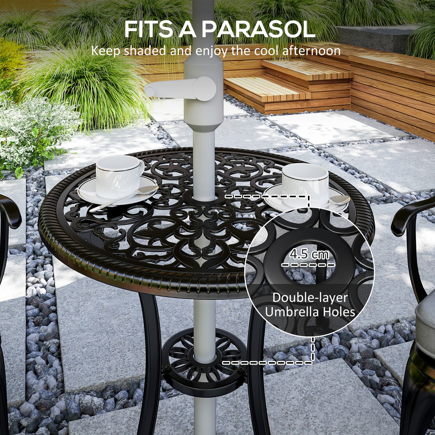Three-Piece Cast Aluminium Bistro Set