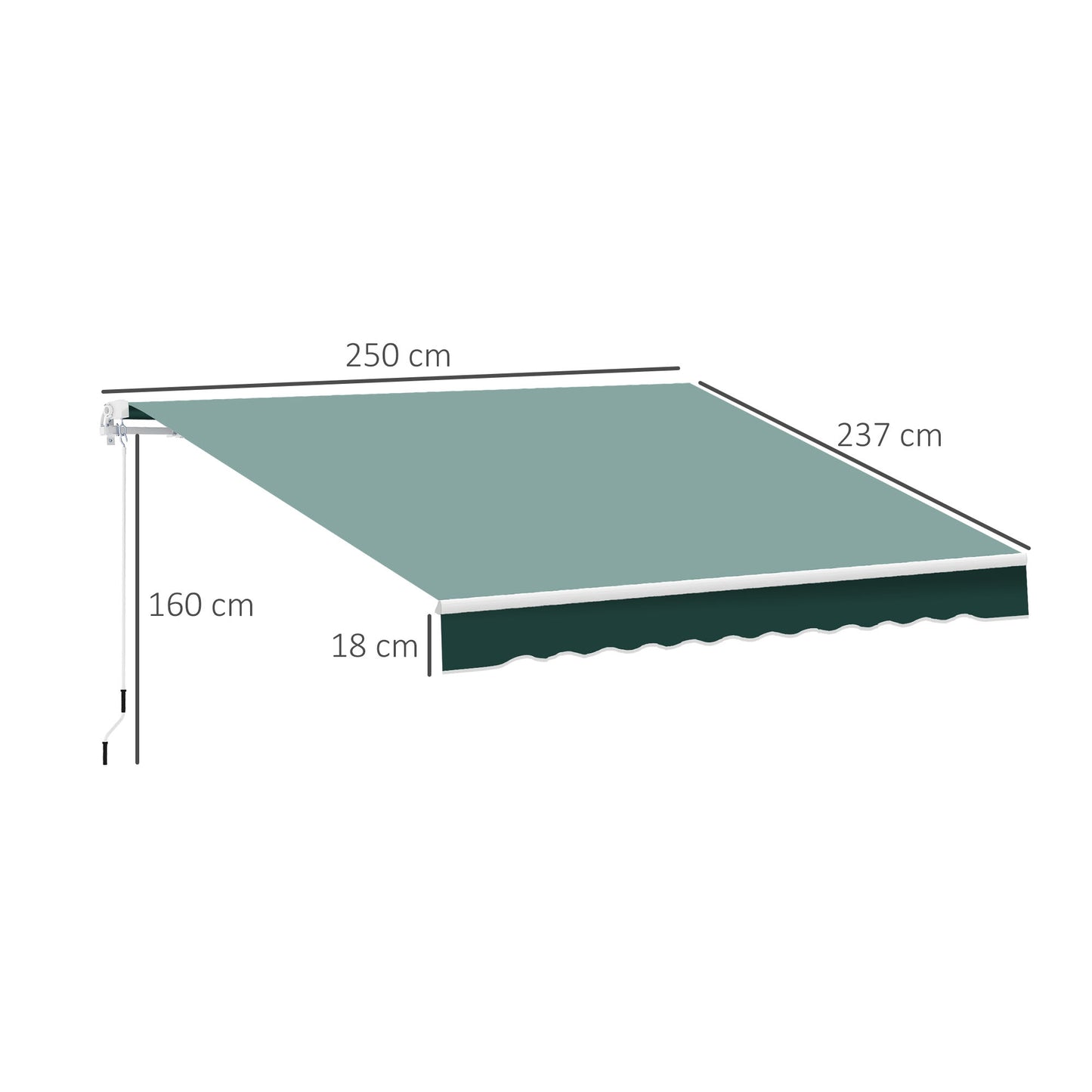 Manual Retractable Awning, 2.5x2 m