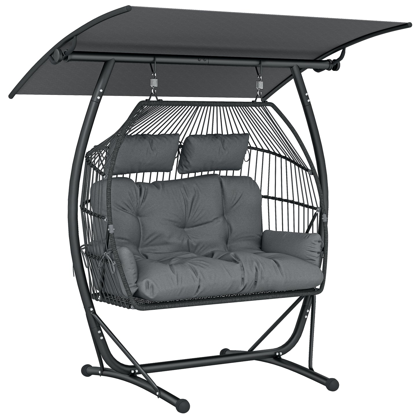 Double Hanging Egg Chair with Canopy