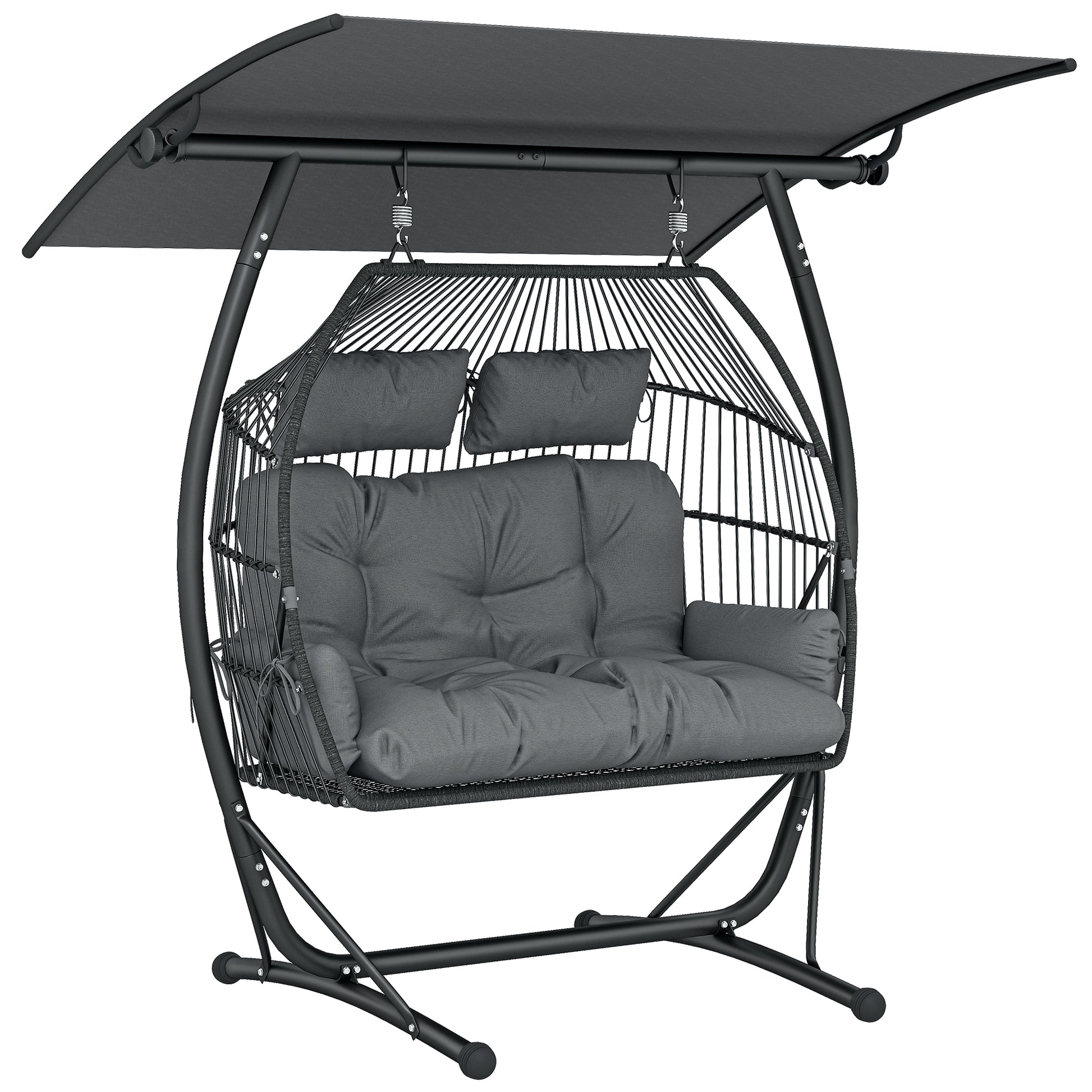 Double Hanging Egg Chair with Canopy