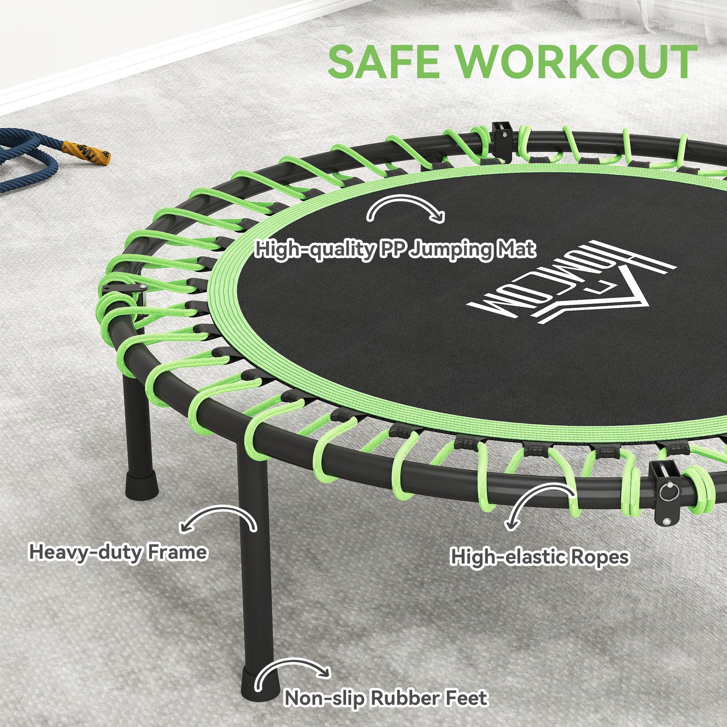 Mini Round Steel Frame Trampoline w/ Adjustable Handle