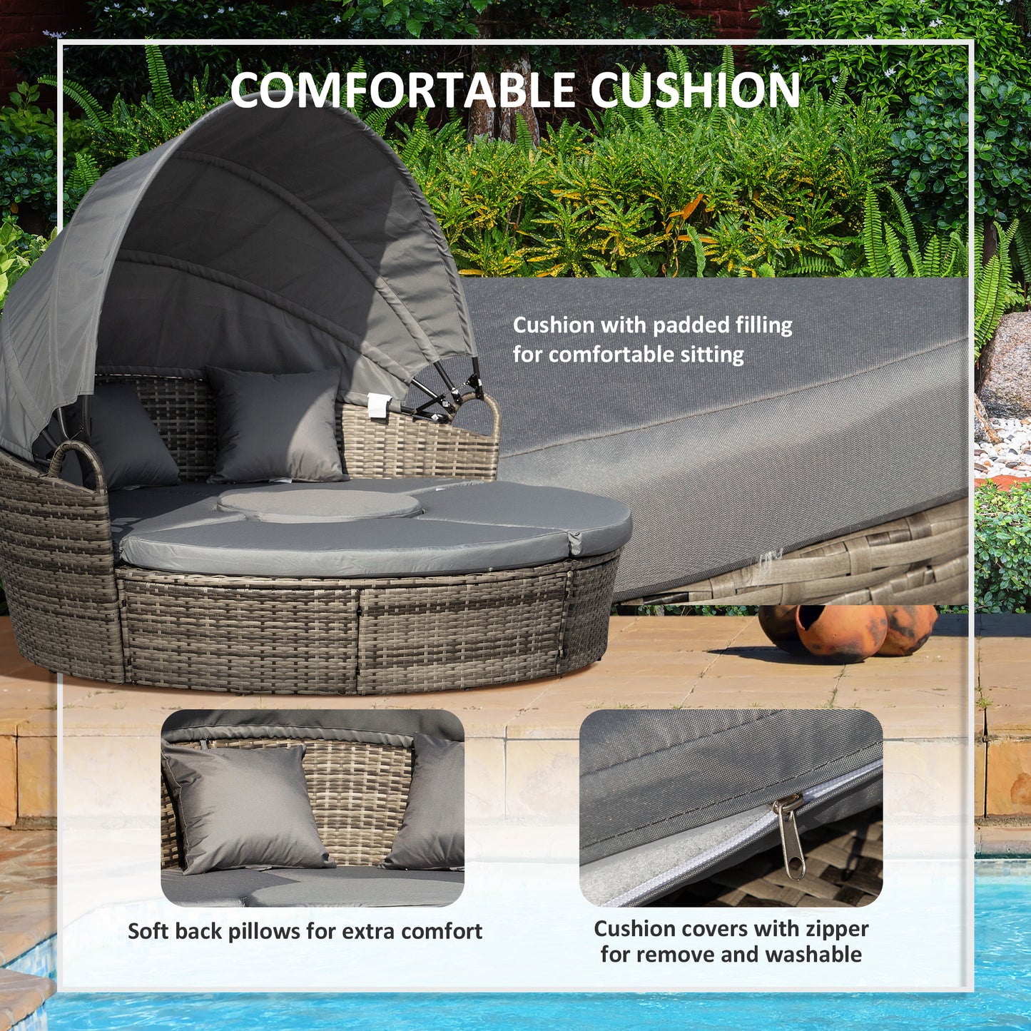 Outdoor PE Rattan Garden Furniture with Cushioned (1)