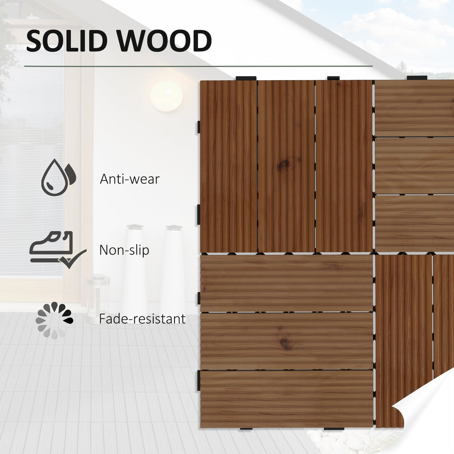 27 Pcs Wooden Interlocking Decking Tiles (2)