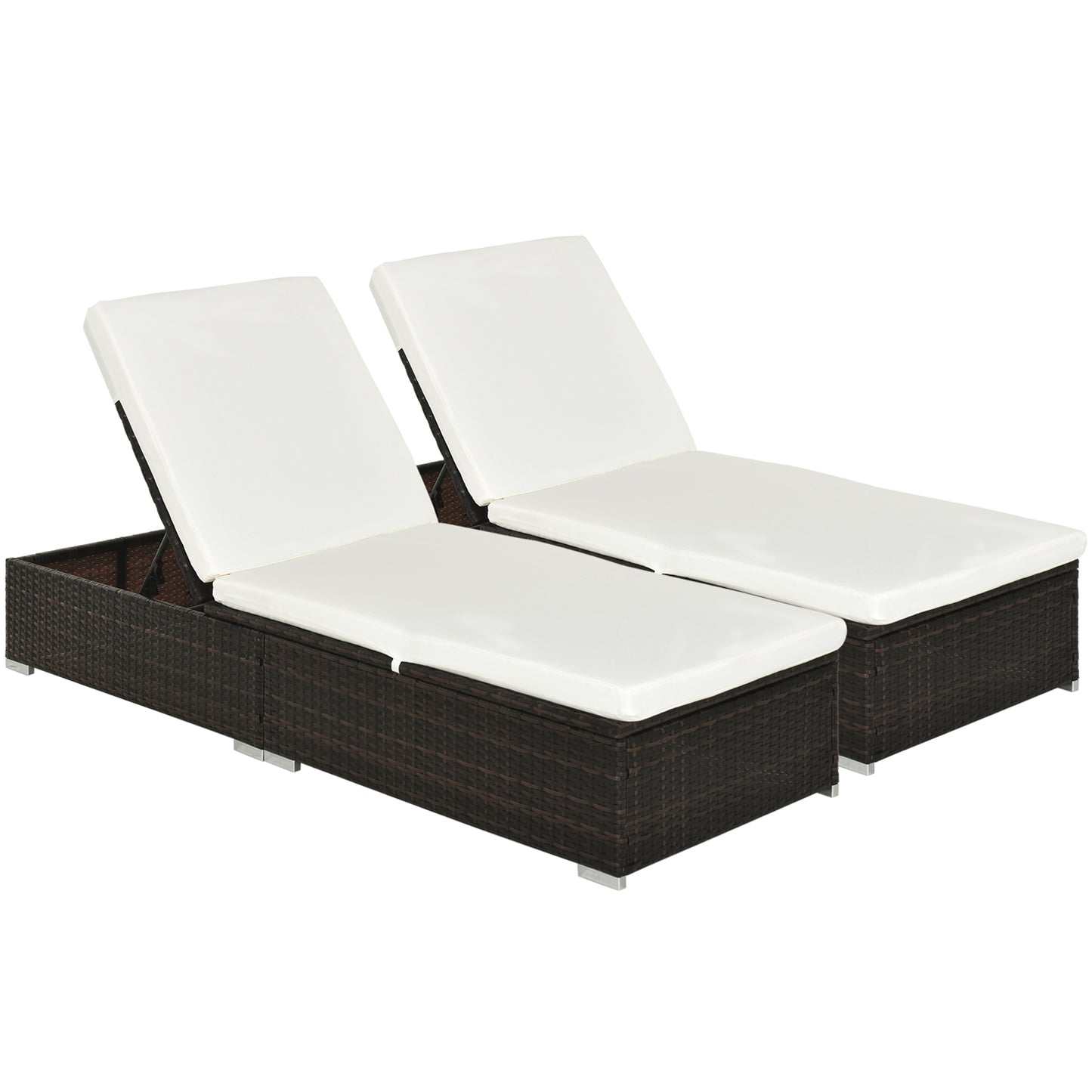 PE Rattan Sun Lounger with Cushion