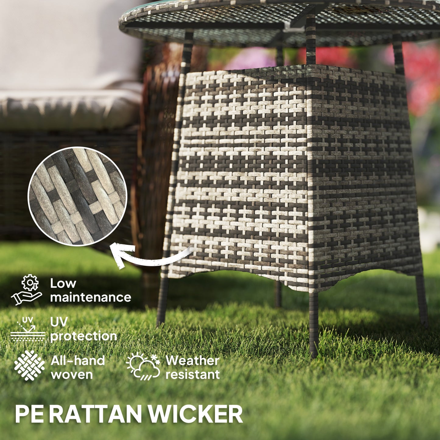 Wicker Garden Rattan Table