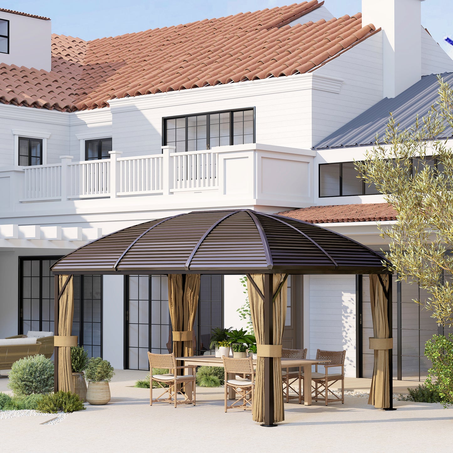 3 x 4m Hardtop Gazebo Canopy with Metal Roof