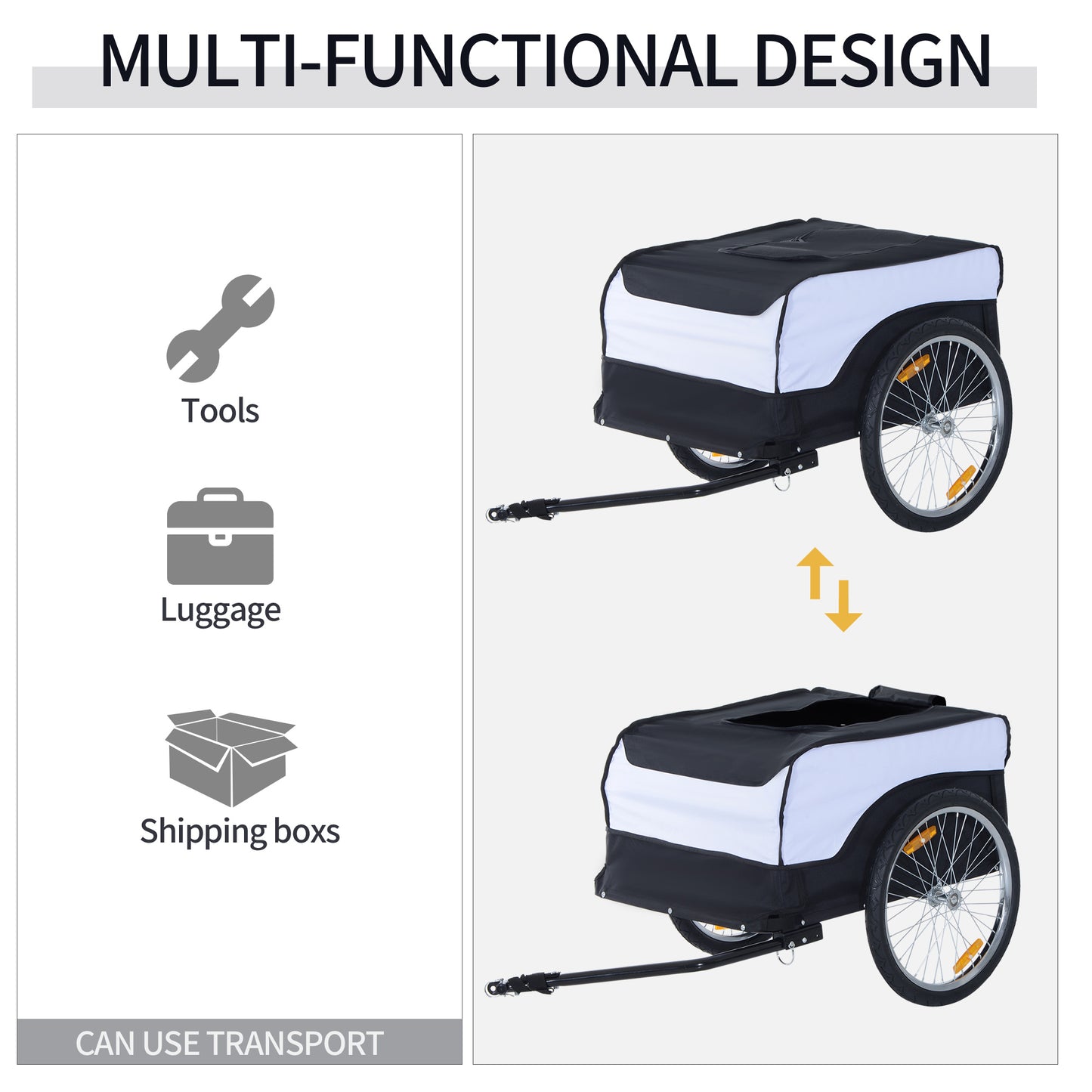 Bike Trailer Cargo in Steel Frame Extra Bicycle Storage Carrier