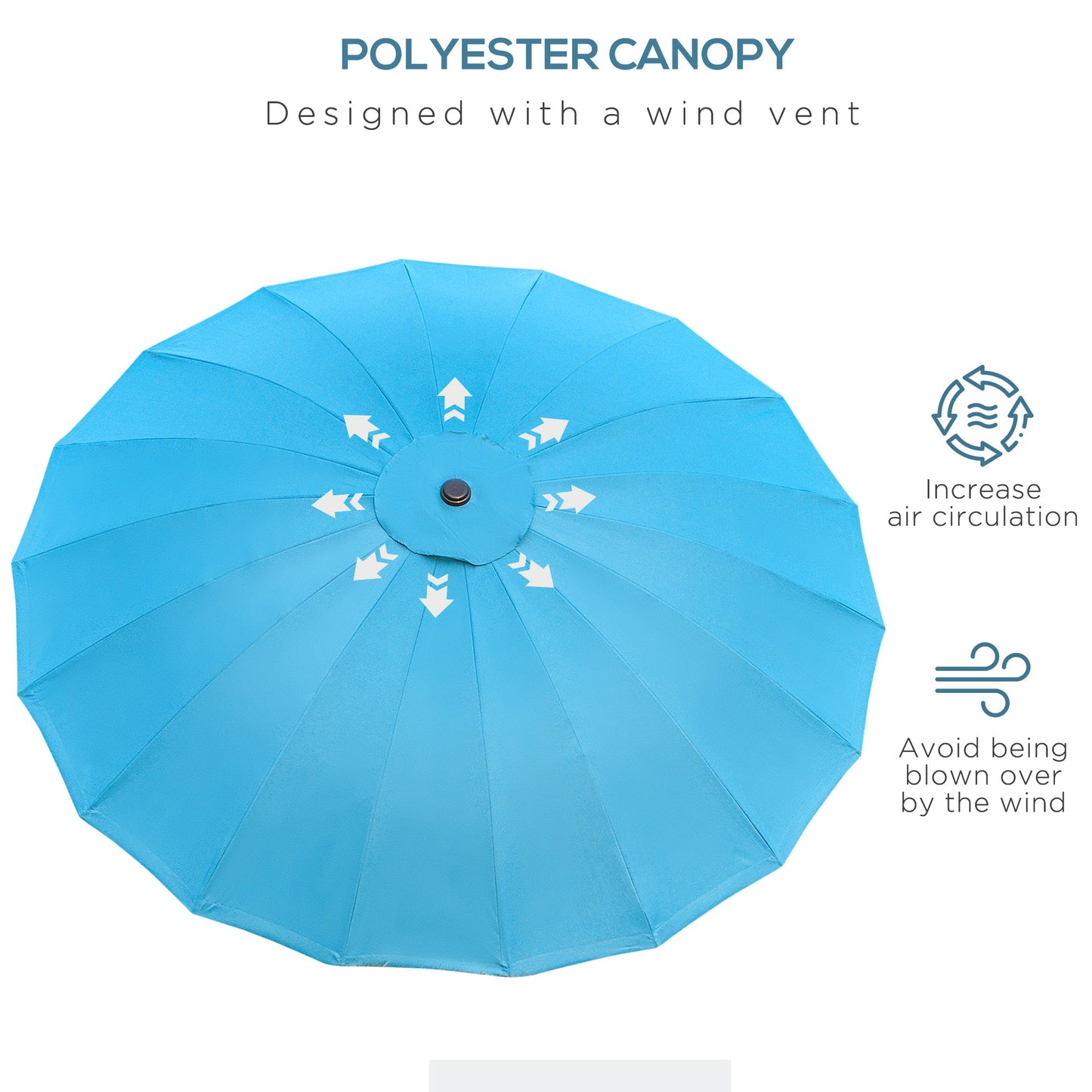 2.5m Shanghai Garden Parasol Umbrella with Crank & Tilt (1)