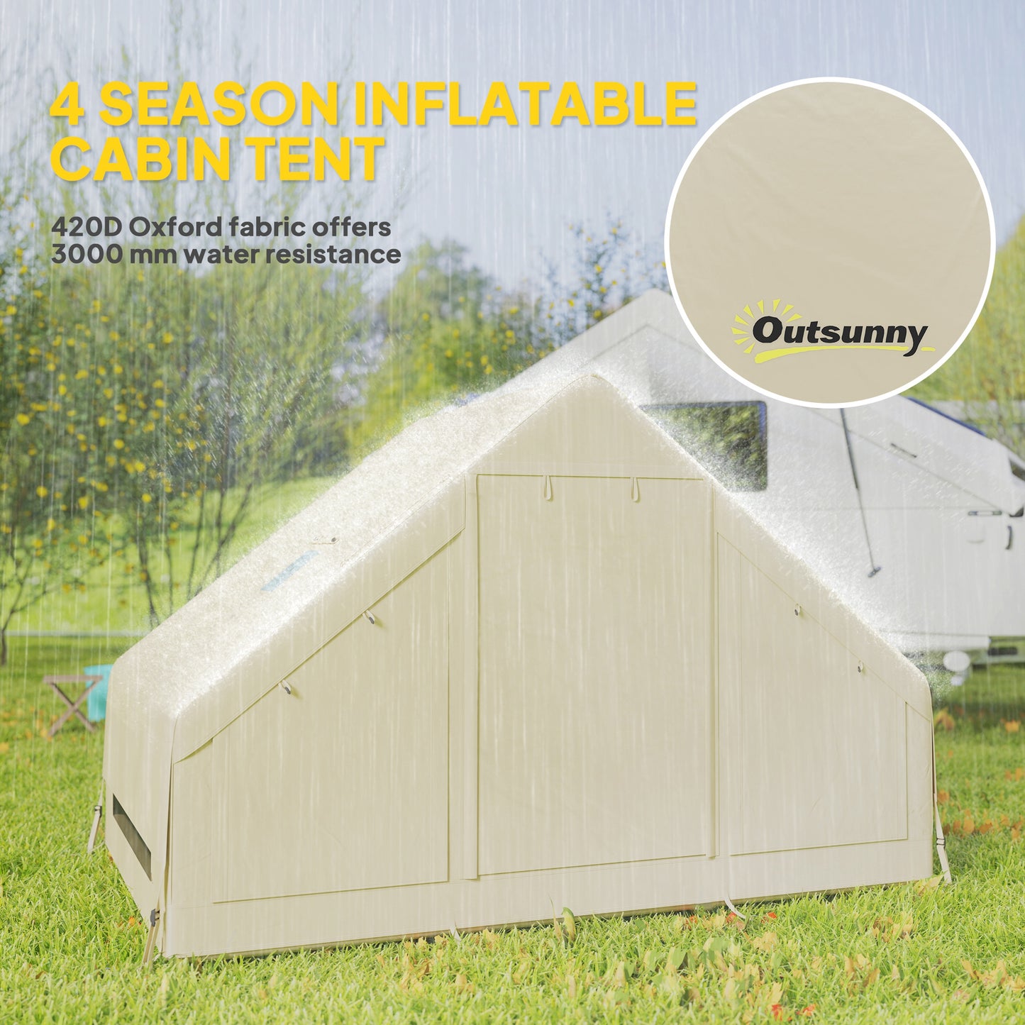 Inflatable Camping Tent with Pump and Stove Jack Hole
