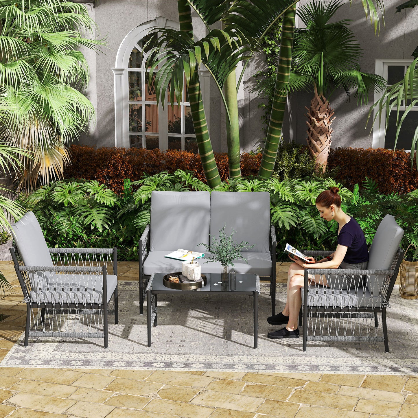 4 Piece Rattan Garden Furniture Set (1)