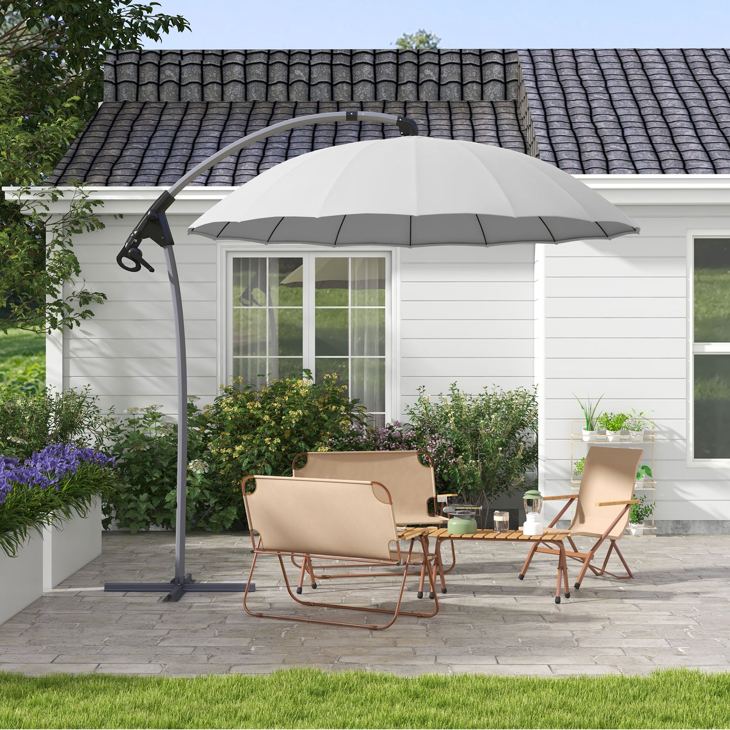 2.7m Cantilever Parasol, with Cross Base