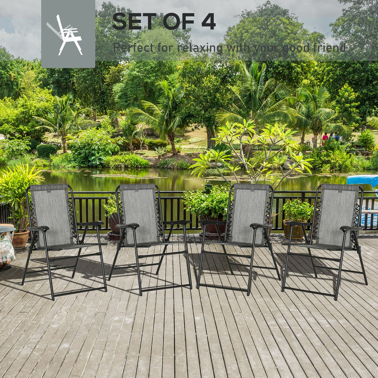 Pieces Patio Folding Chair Set
