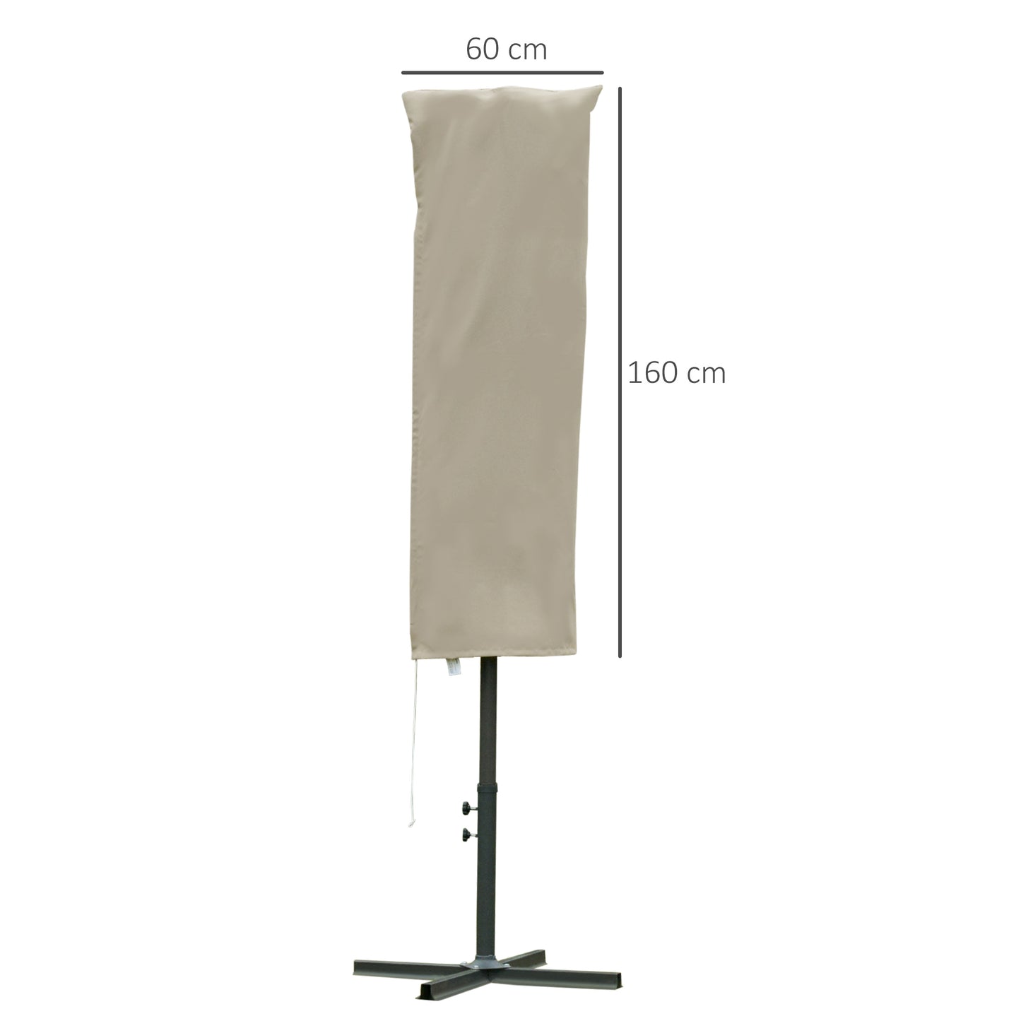 Outdoor Cantilever Umbrella Cover with Rod, Zipper