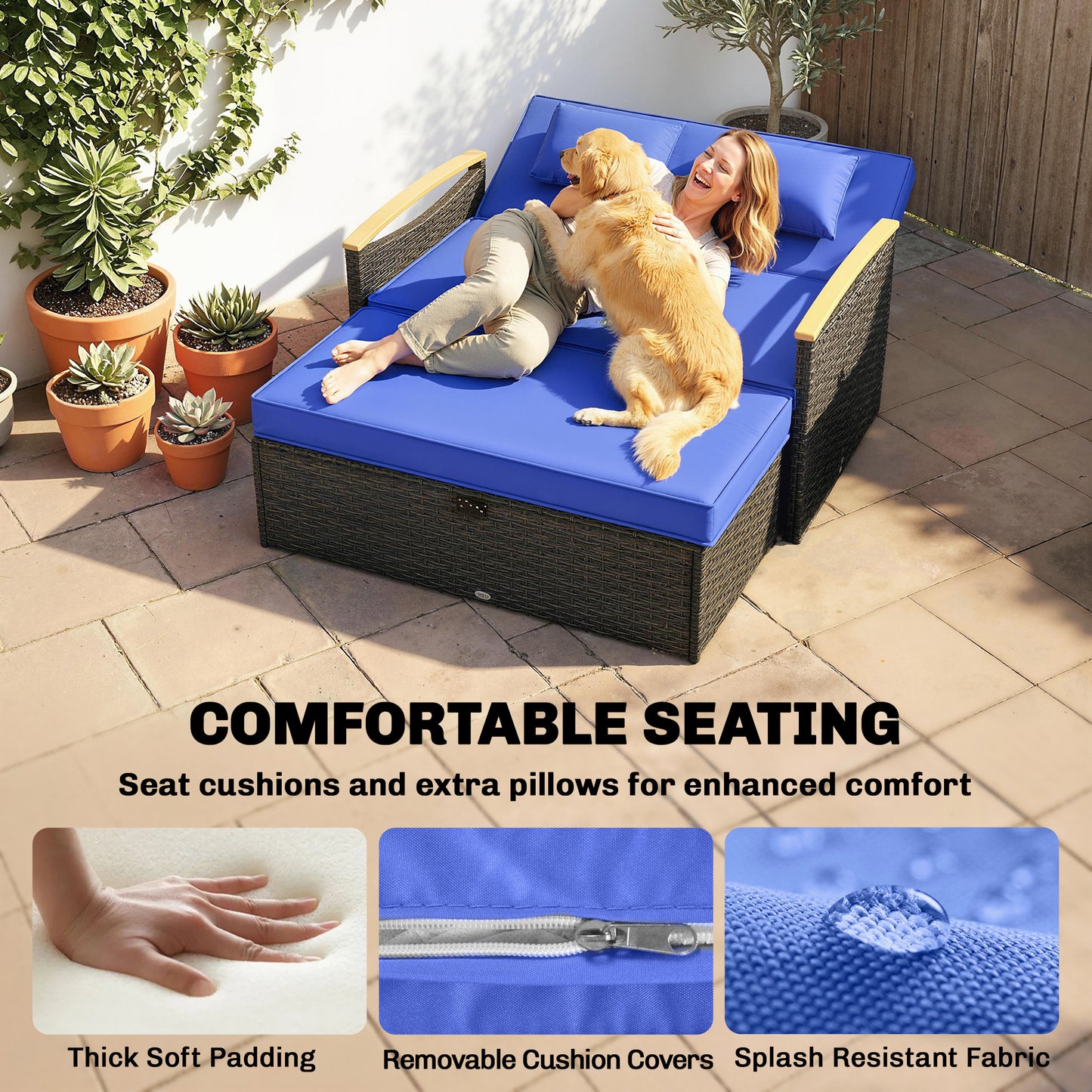 Double Garden Rattan Daybed