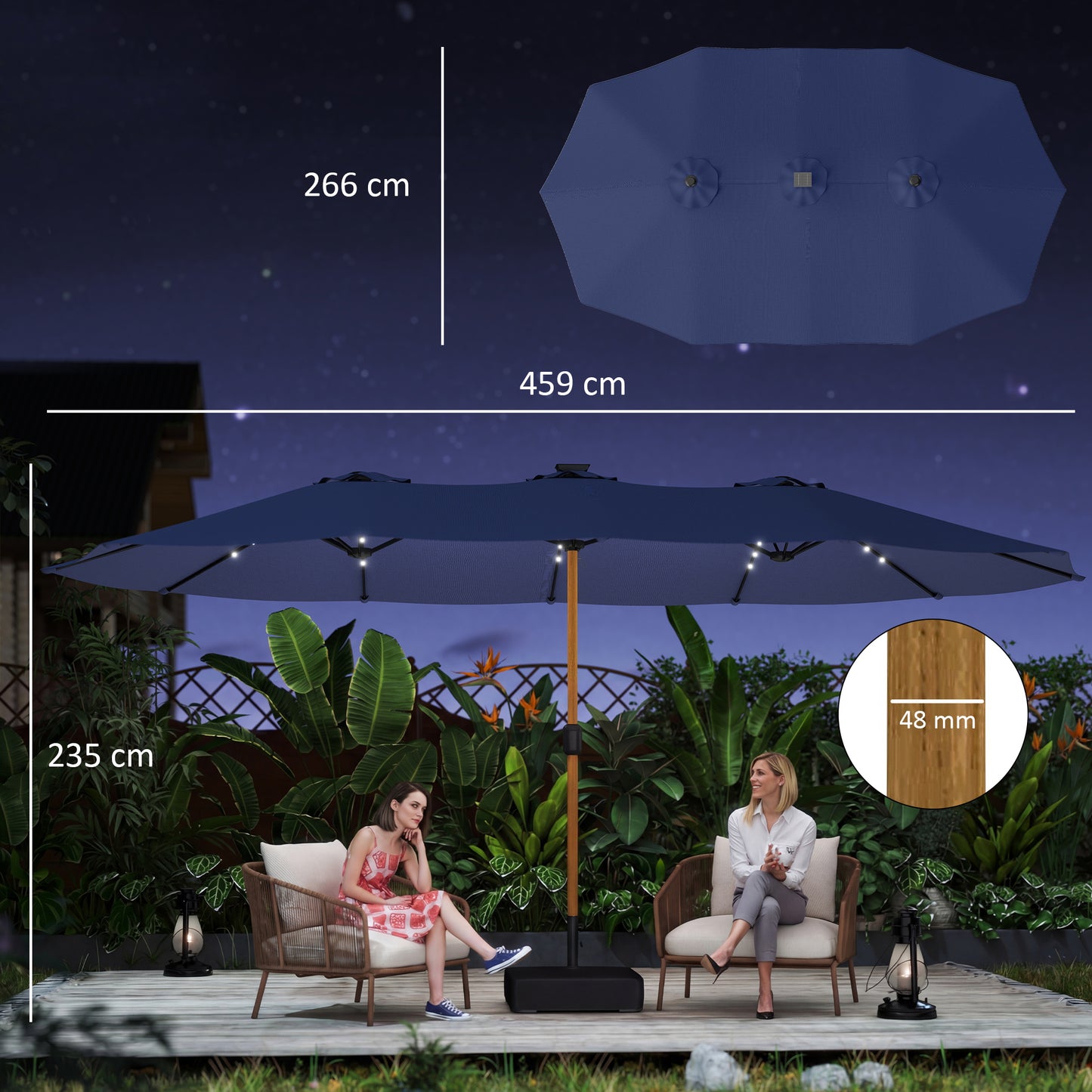 Double Sided Garden Parasol