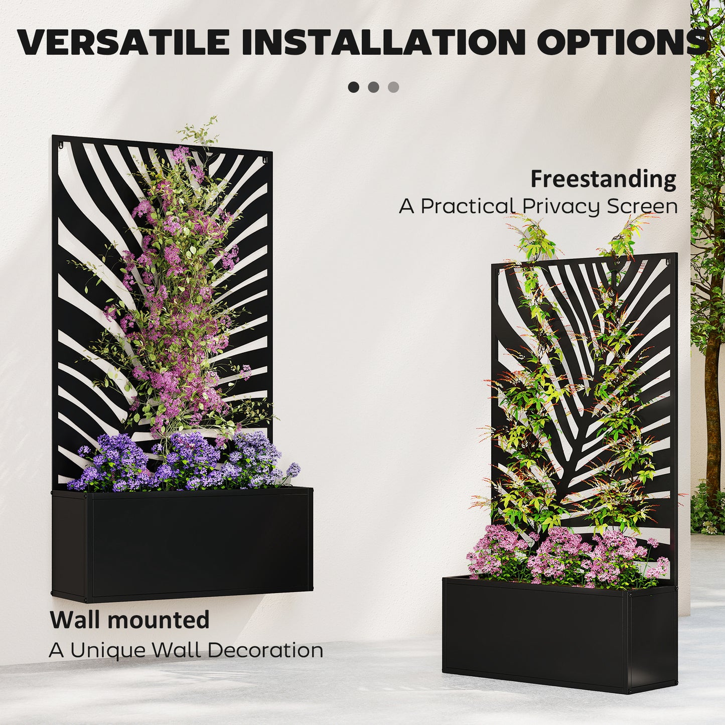 Metal Garden Bed for Garden with Trellis