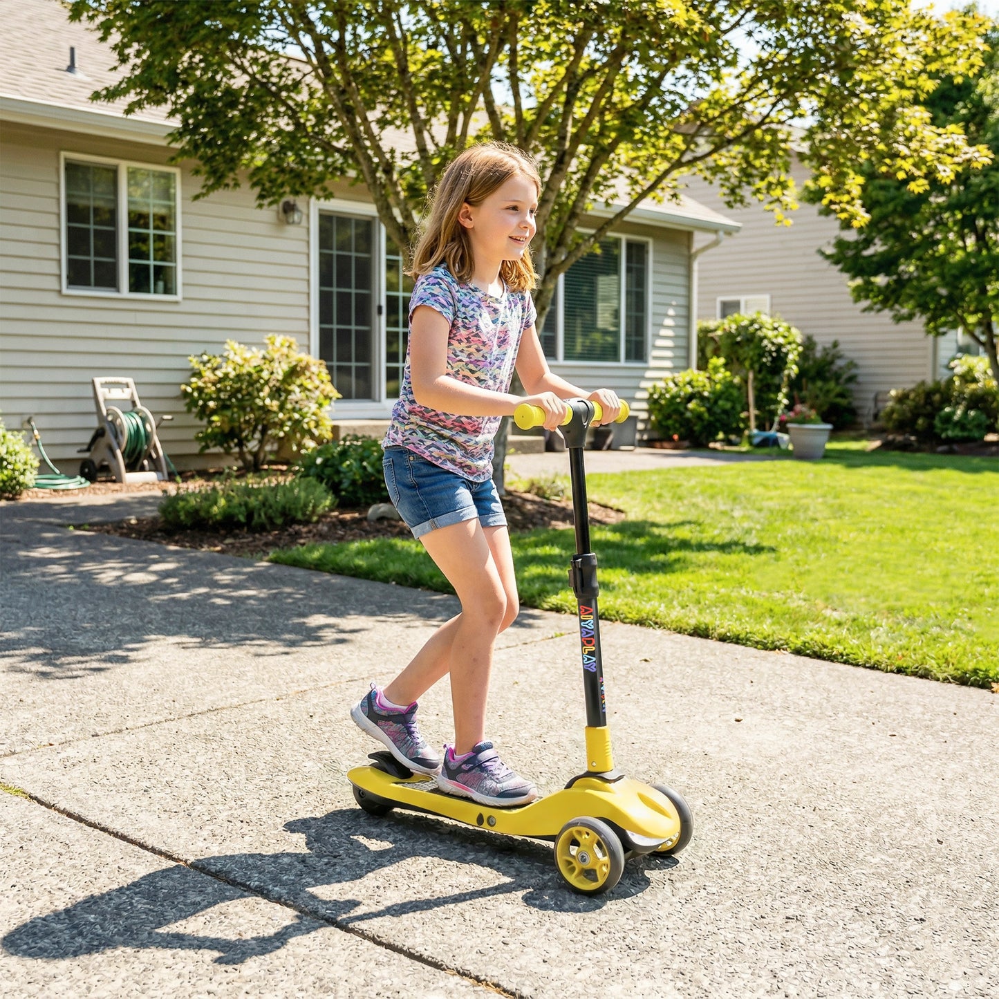 Three-Wheel Foldable Electric Scooter for Kids Aged 6-10 Years