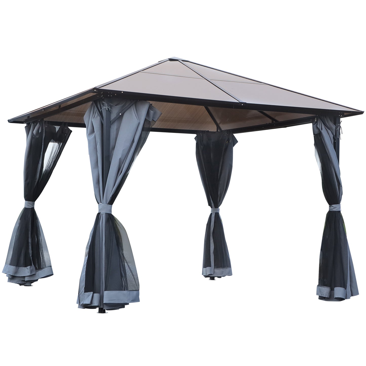 3m x 3m Hardtop Metal Frame Gazebo with 4 curtains