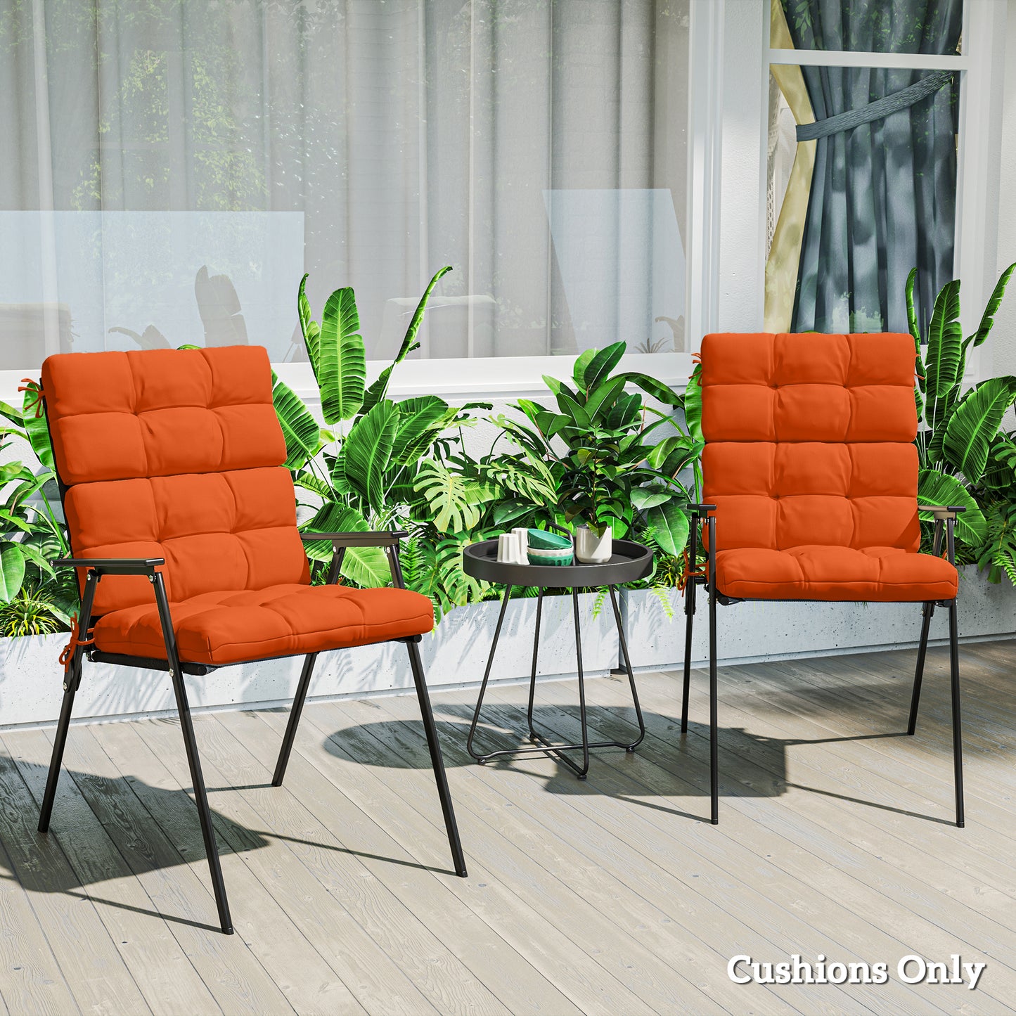 Set of Two Padded Outdoor Seat Cushions