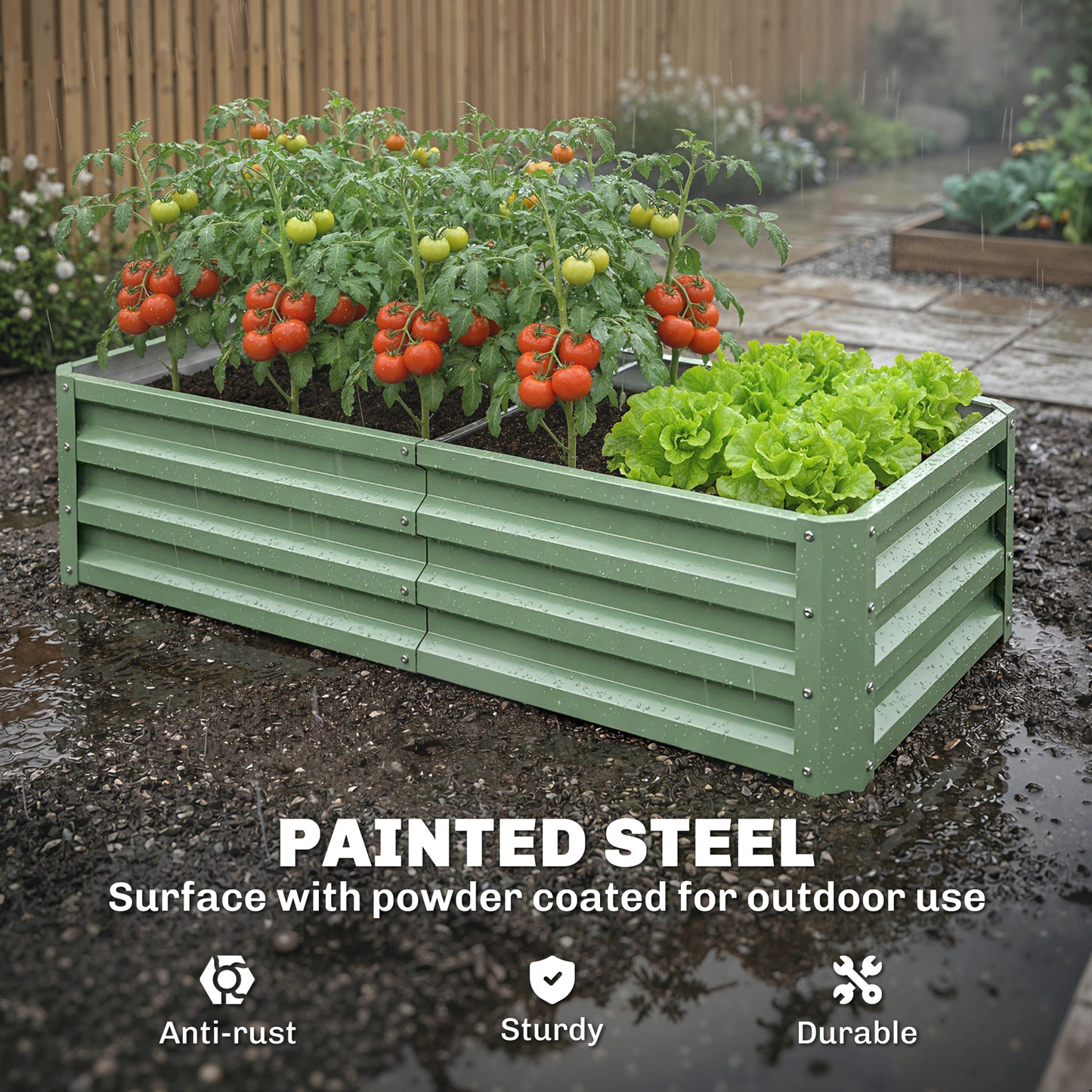 Raised Beds for Garden, Galvanised Outdoor Planters