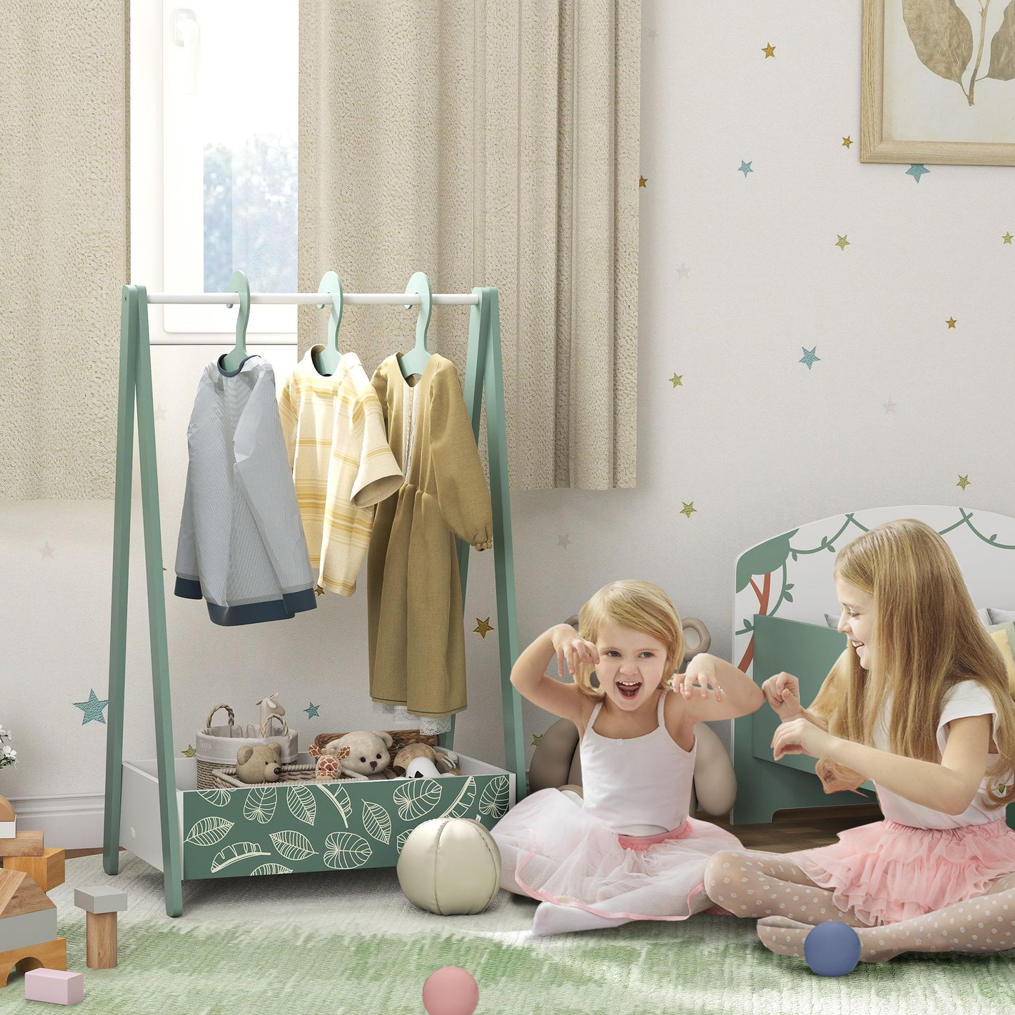 Baby Clothing Rack with Hangers, Storage Shelf for Bedroom (1)