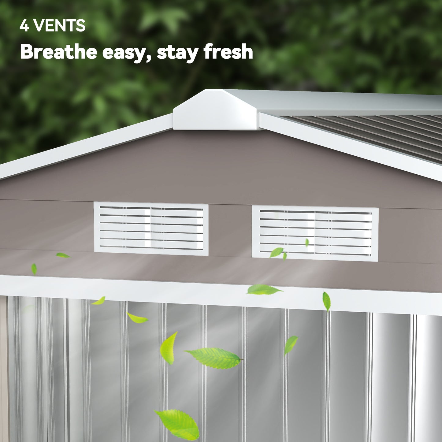 7ft x 4ft Lockable Garden Metal Storage Shed Storage Roofed Tool
