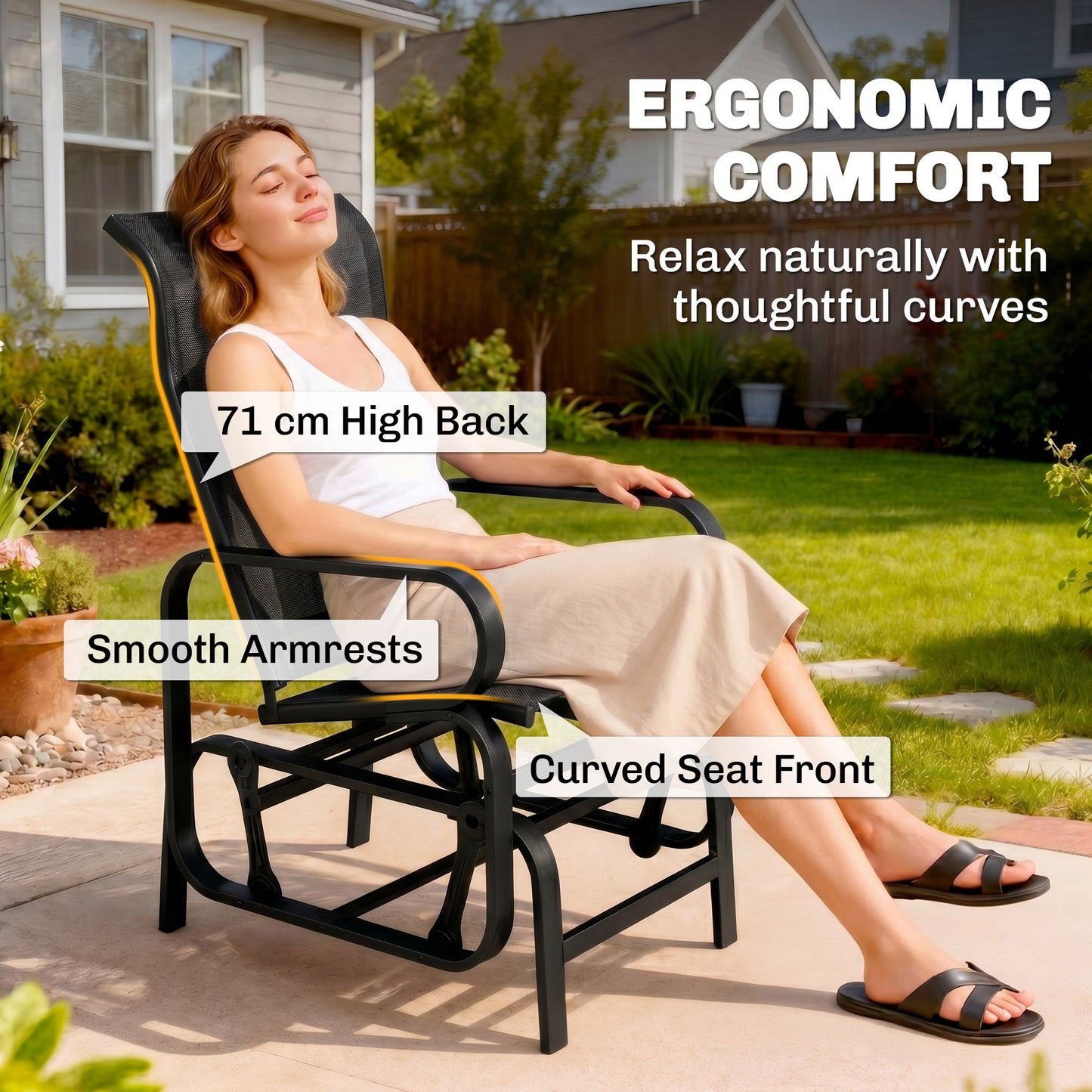 Outdoor Gliding Rocking Chair (2)