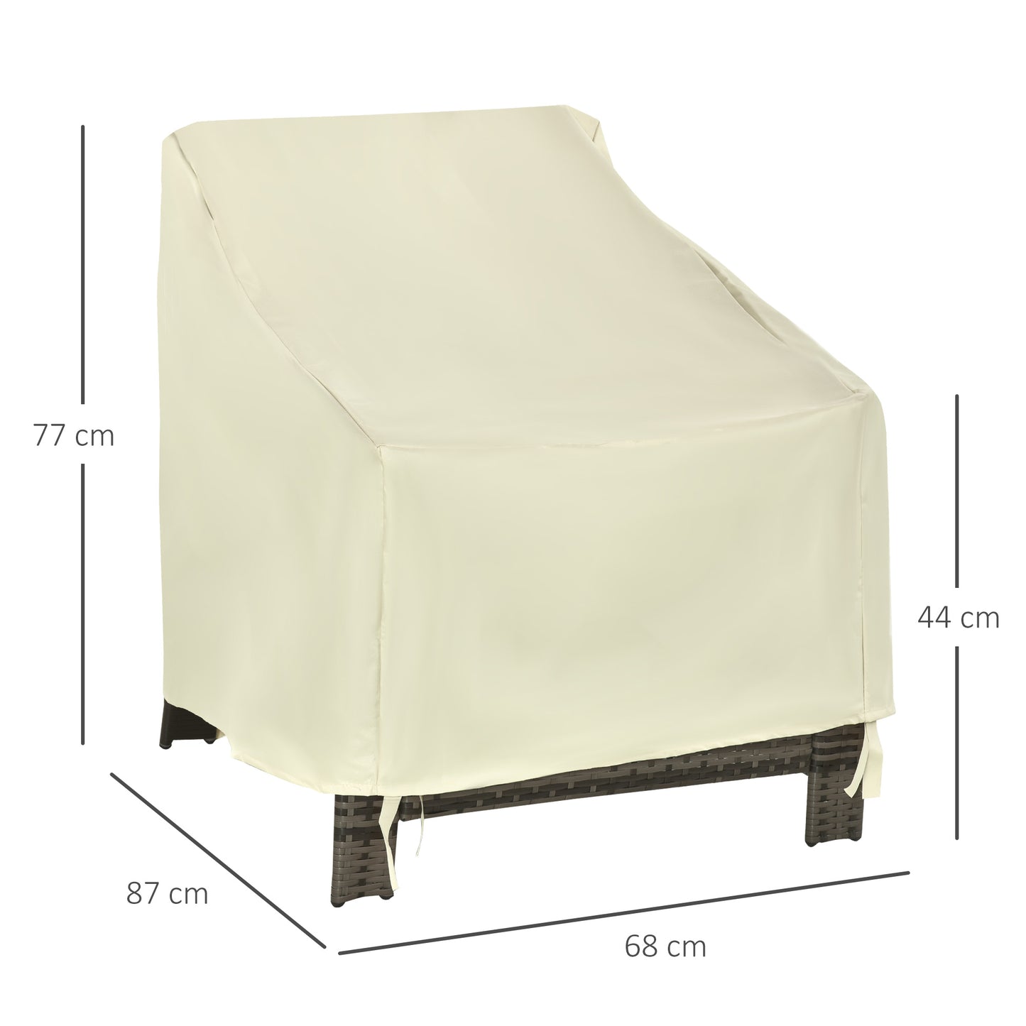 600D Oxford Cloth Furniture Cover Single Chair Garden Patio Outdoor