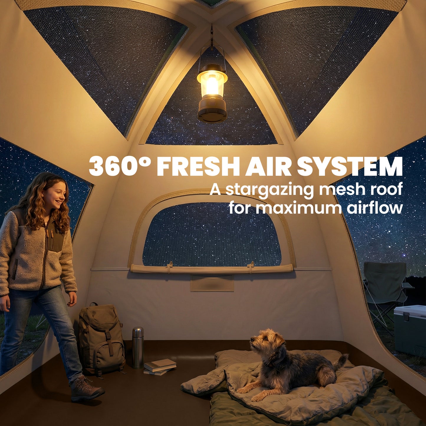 Inflatable Camping Tent with Rainfly