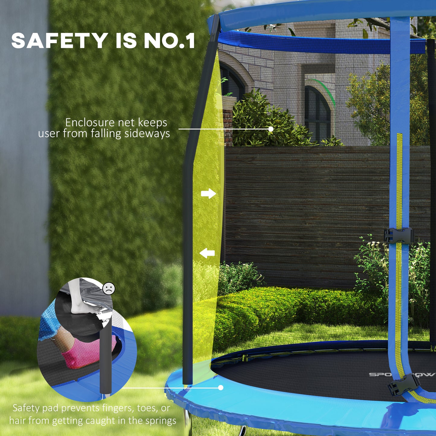 8ft Trampoline with Safety Enclosure Net
