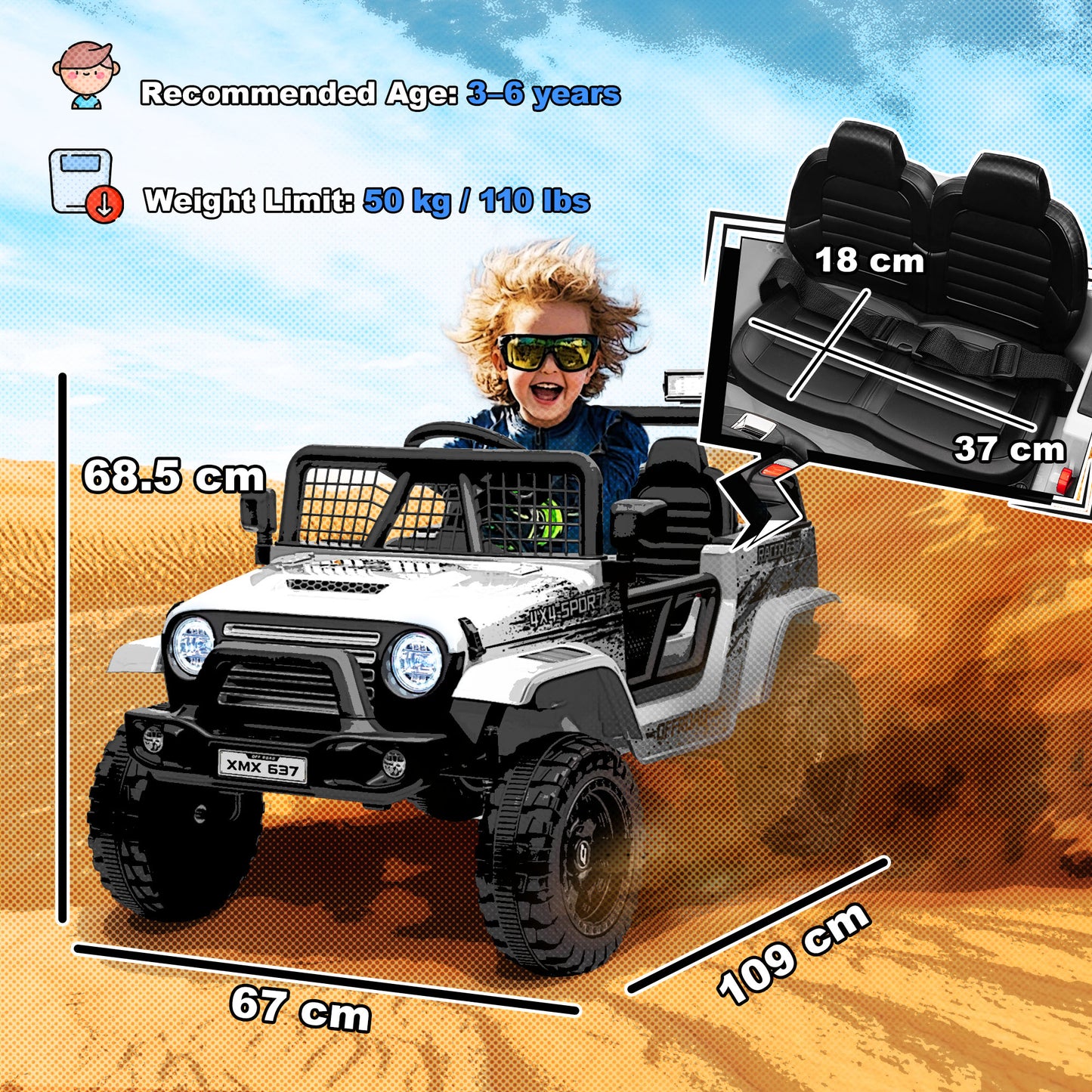 12V Battery Powered Kids Ride-On Car