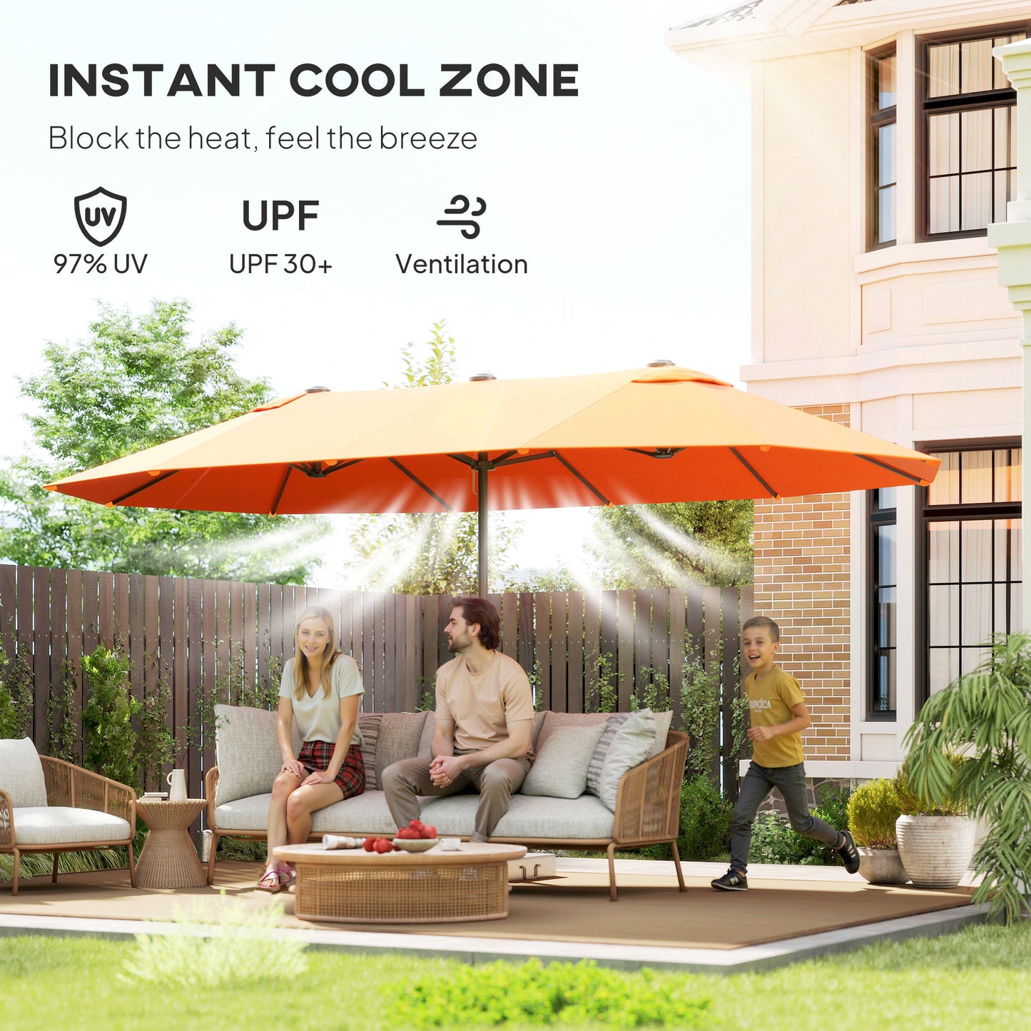 4.6m Double Garden Parasol
