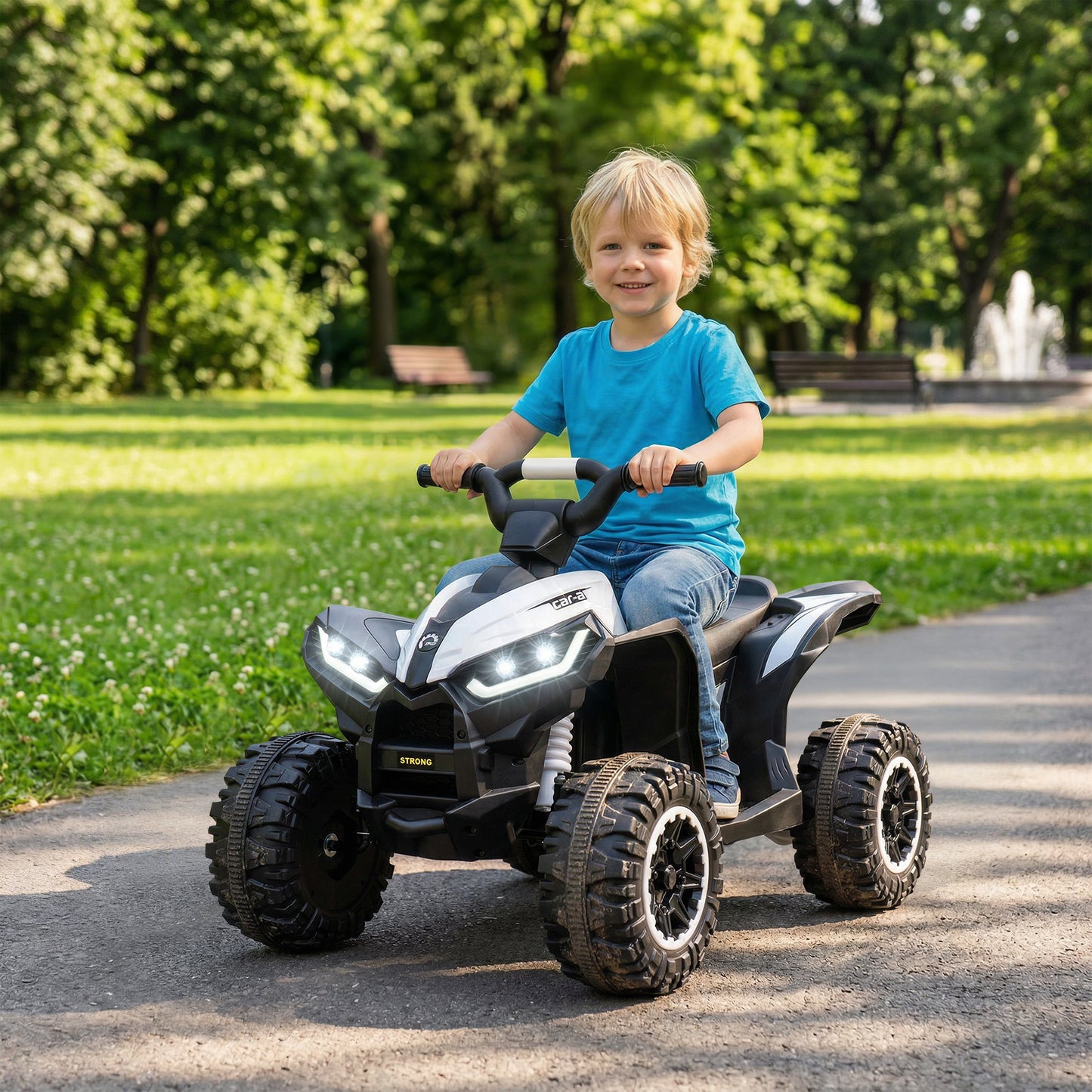 12V Ride-On Quad Bike w/ Music, Horn, for Ages 3-5 Years