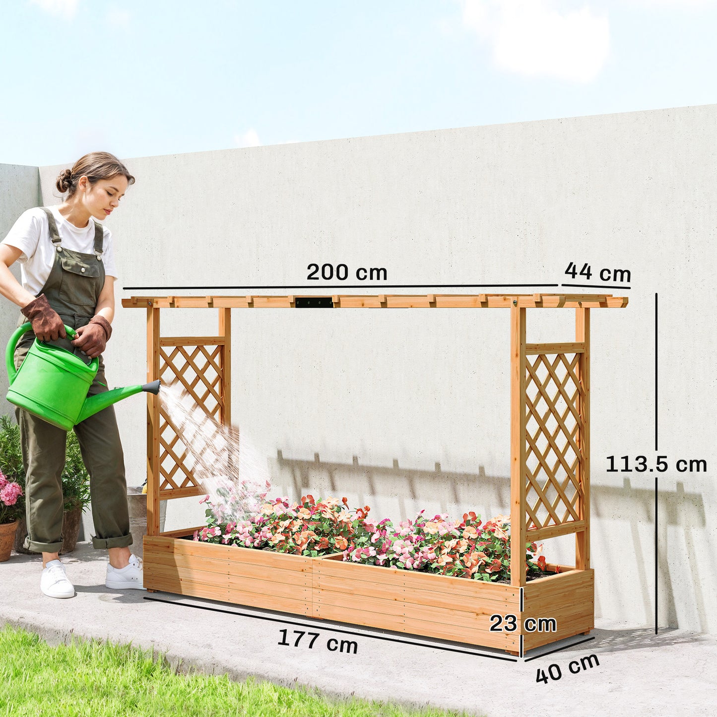 Raised Planter with Trellis