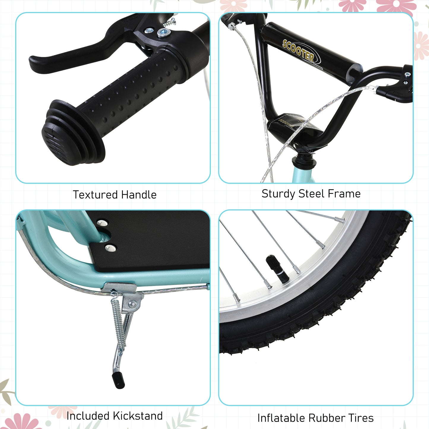 Kick Scooters for Kids with Adjustable Height, Anti-Slip Deck