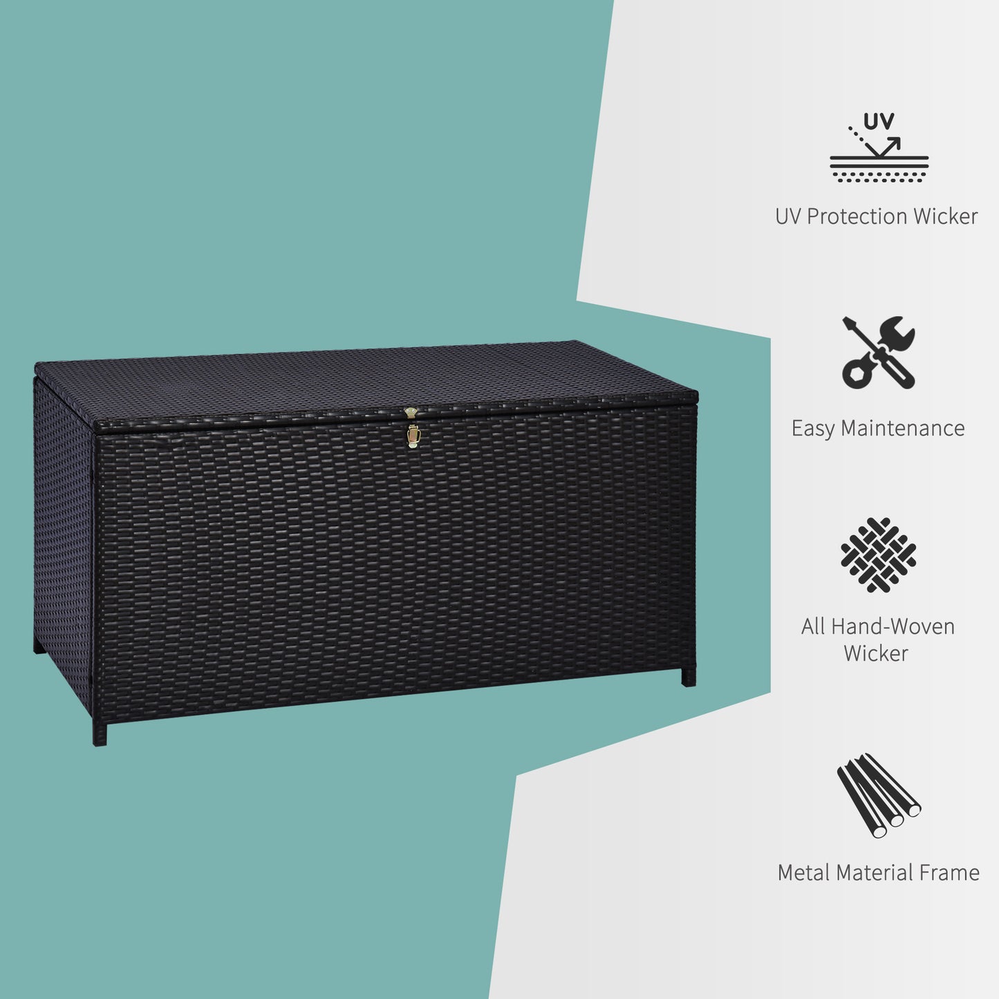 284 L Rattan Garden Storage Box