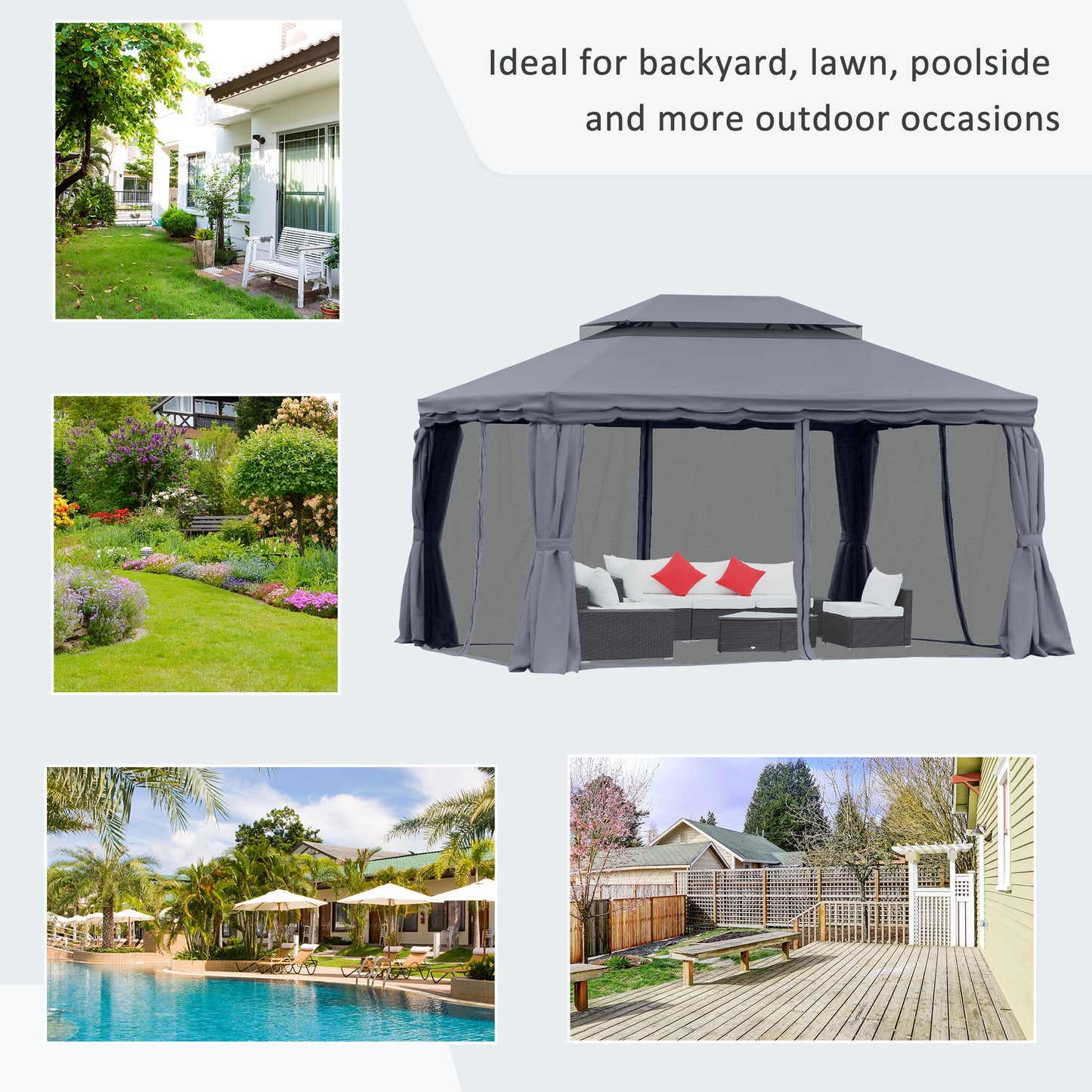 3 x 4m Aluminium Garden Gazebo